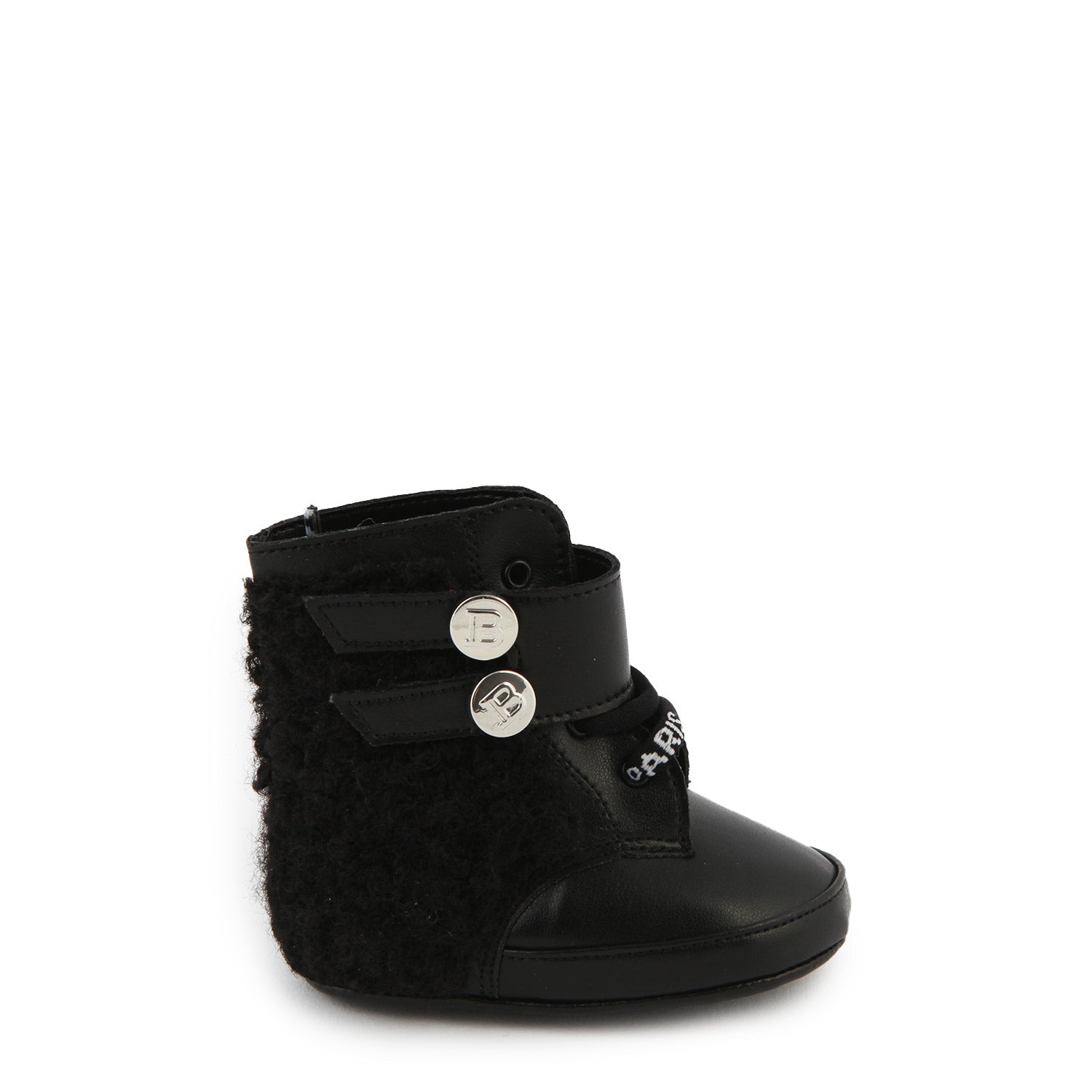 MINI STIVALETTO BALMAIN IN PELLE NERO NEONATA - annameglio.com abbigliamento moda