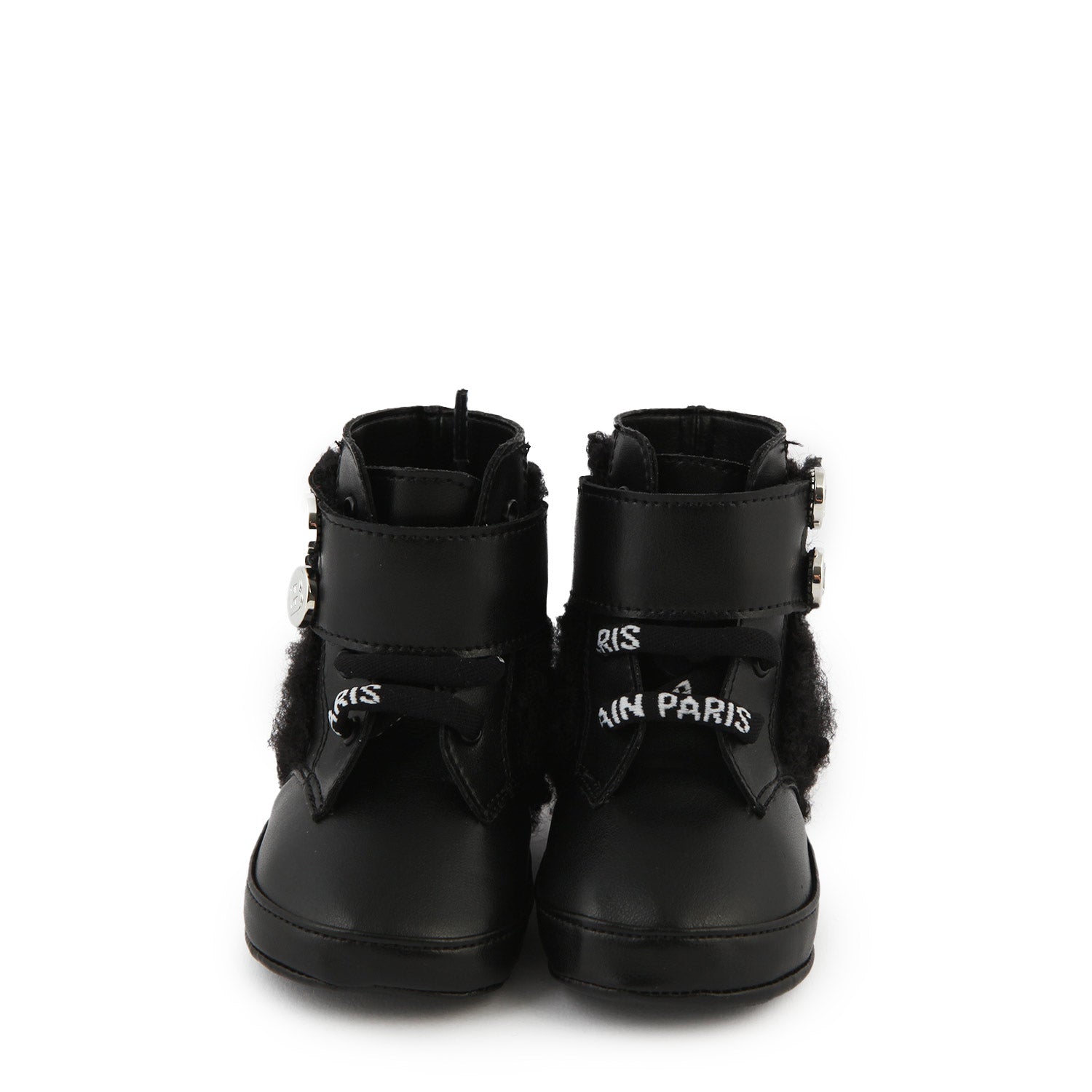 MINI STIVALETTO BALMAIN IN PELLE NERO NEONATA - annameglio.com abbigliamento moda