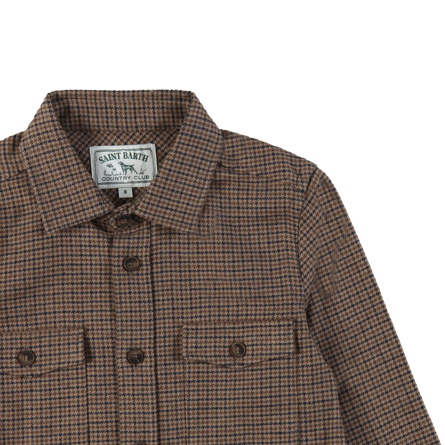 Camicia pied de poule MC2 Snoopy beige e blu - annameglio.com abbigliamento moda