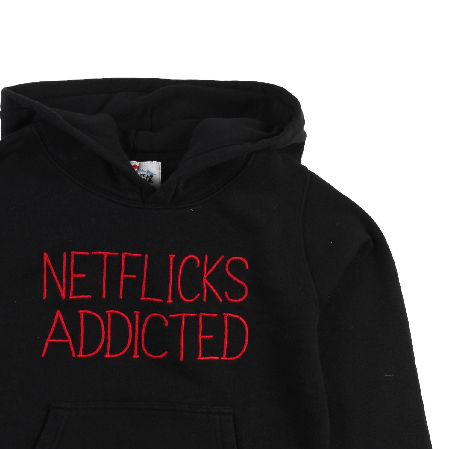 Felpa hoodie MC2 nera con ricamo rosso - annameglio.com abbigliamento moda