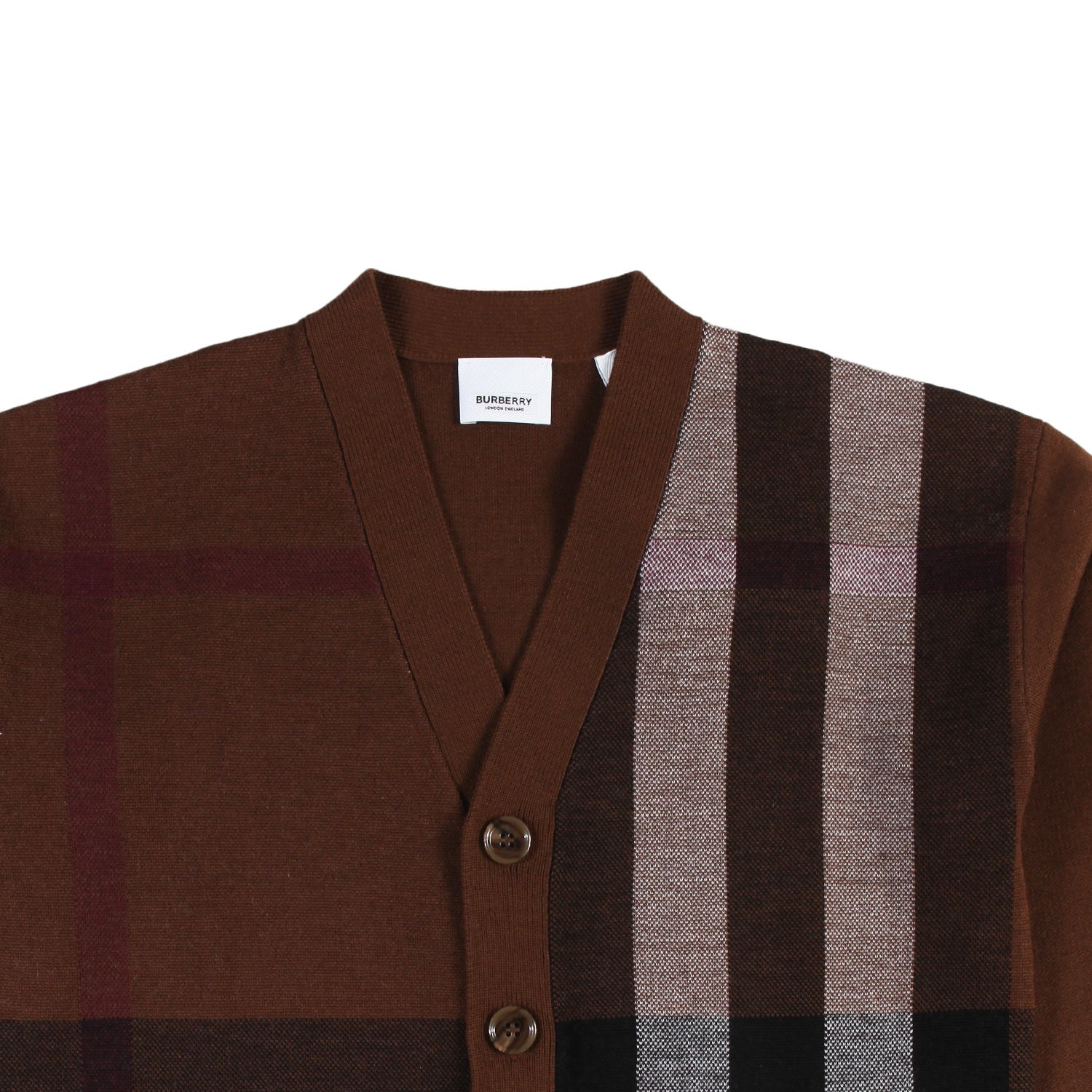 Cardigan Burberry marrone betulla scuro check - annameglio.com abbigliamento moda