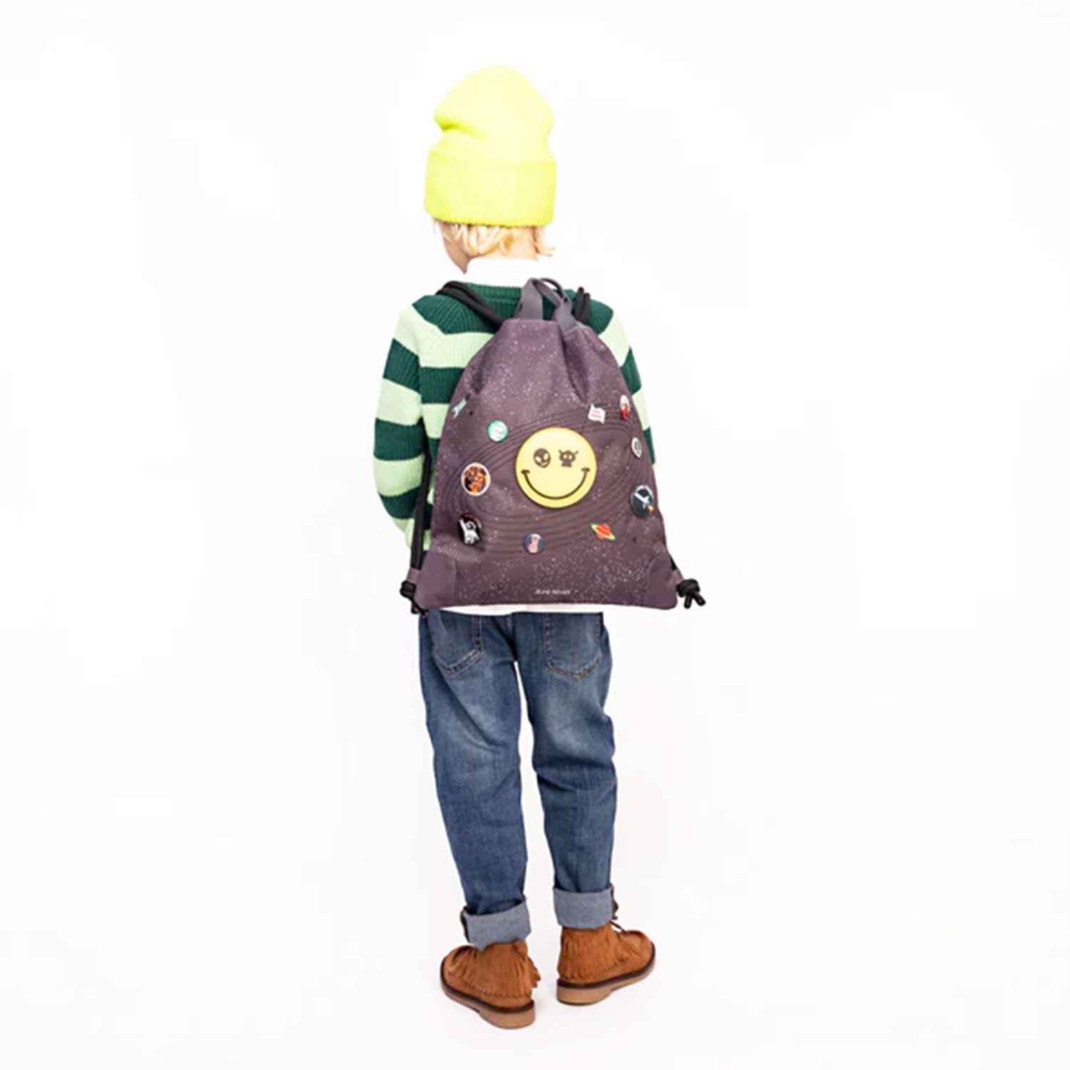 Space Invaders grey city bag backpack - annameglio.com abbigliamento moda