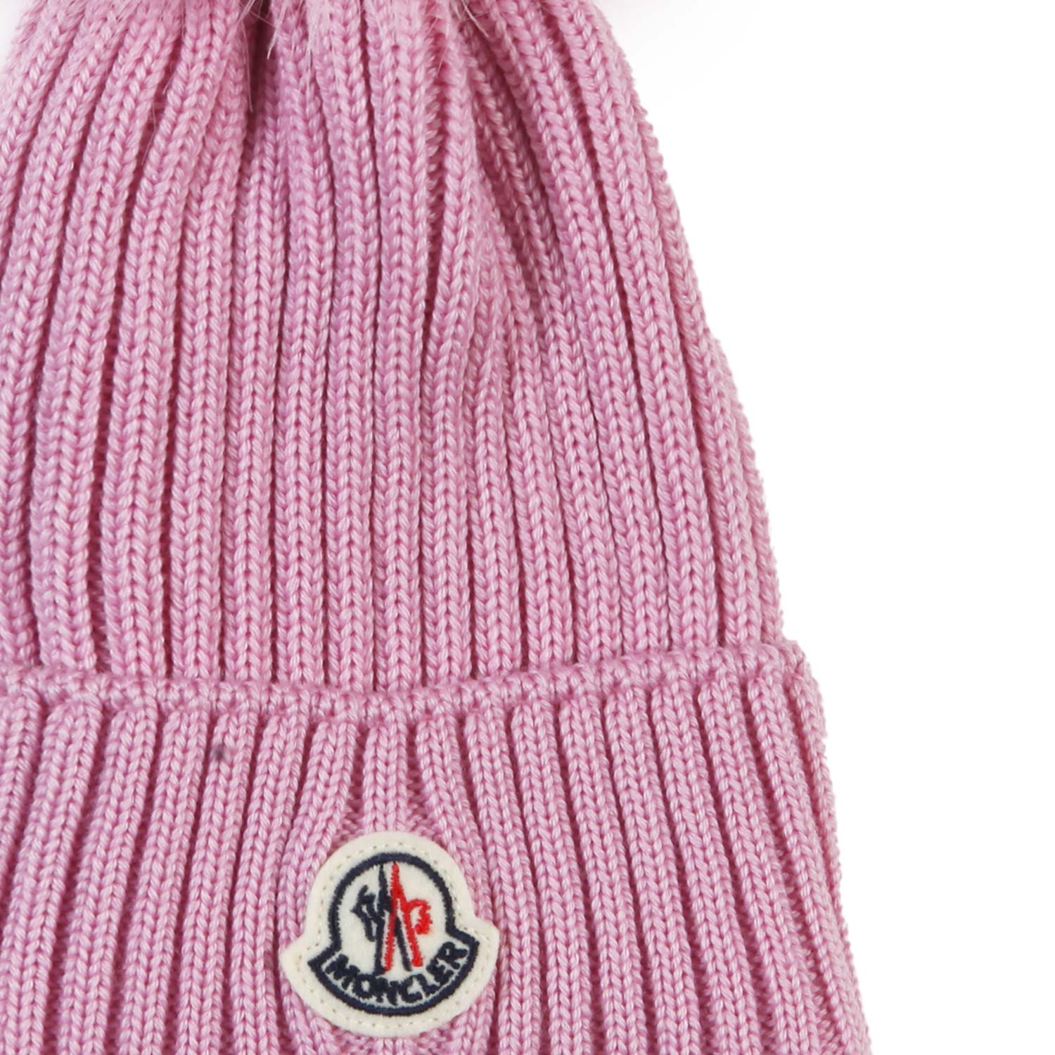 Berretto Moncler Girl rosa con pon pon - annameglio.com abbigliamento moda