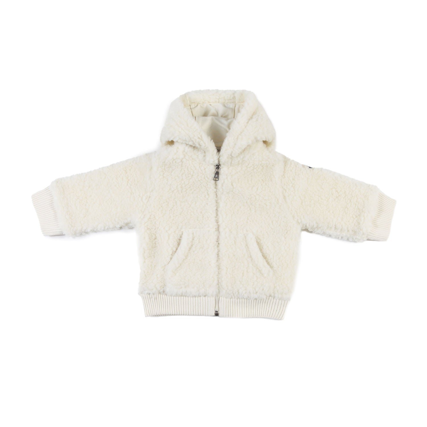Felpa teddy Moncler bianco panna Bimbo e Bimba - annameglio.com abbigliamento moda