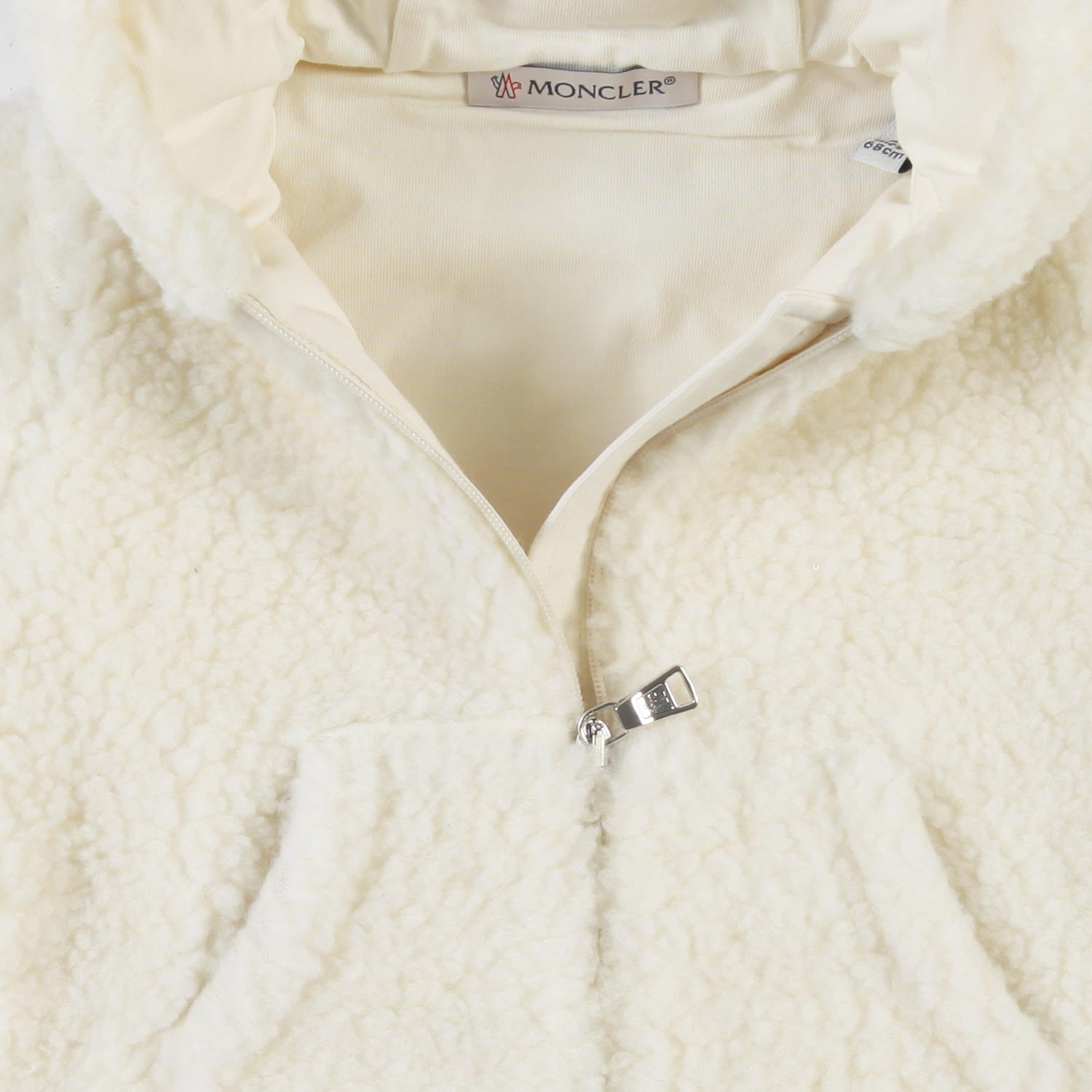 Felpa teddy Moncler bianco panna Bimbo e Bimba - annameglio.com abbigliamento moda