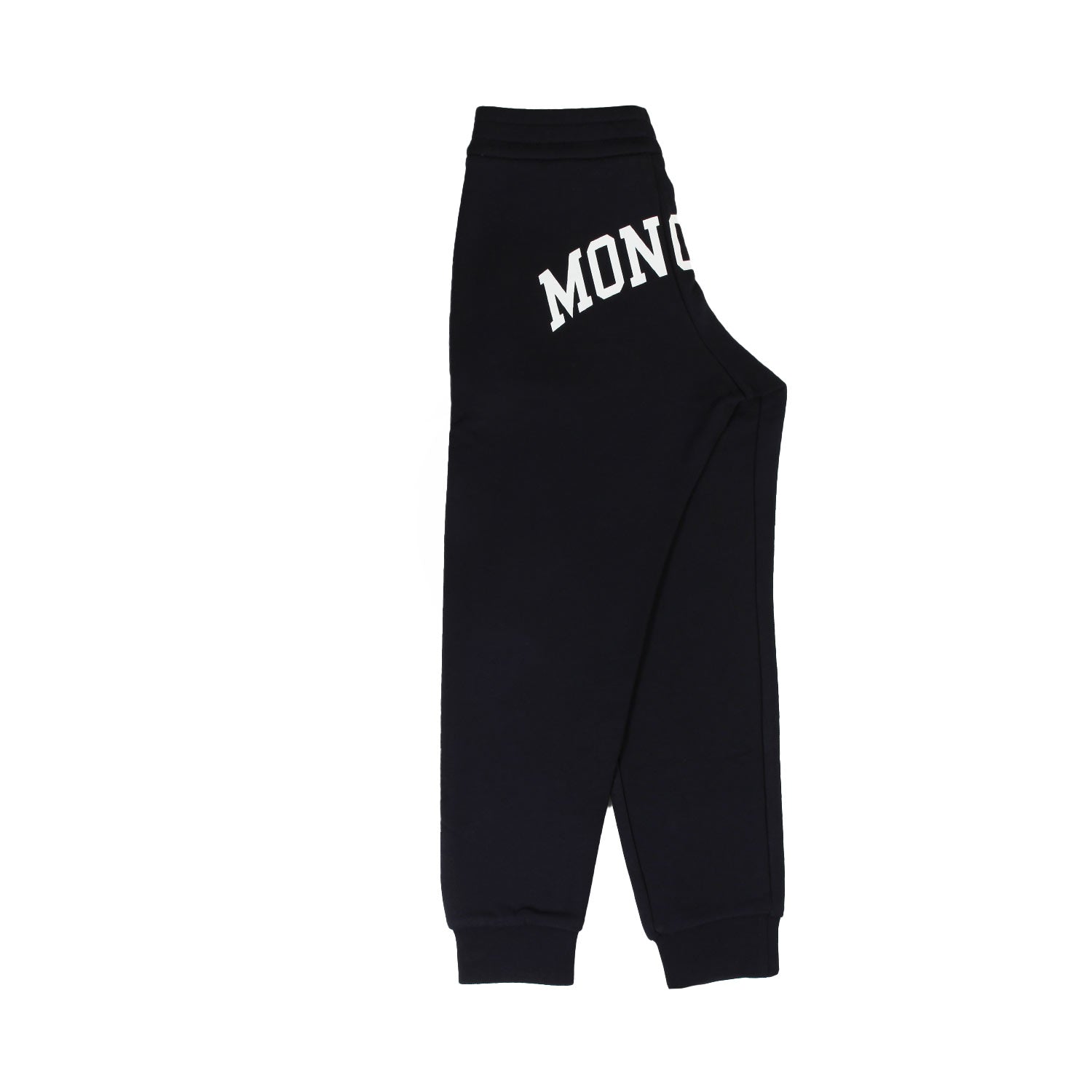 Pantalone felpa Moncler blu notte con logo bianco - annameglio.com abbigliamento moda