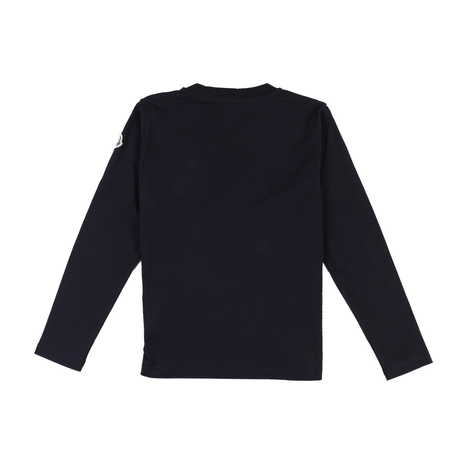 T-shirt lunga Moncler blu navy con logo goffrato - annameglio.com abbigliamento moda