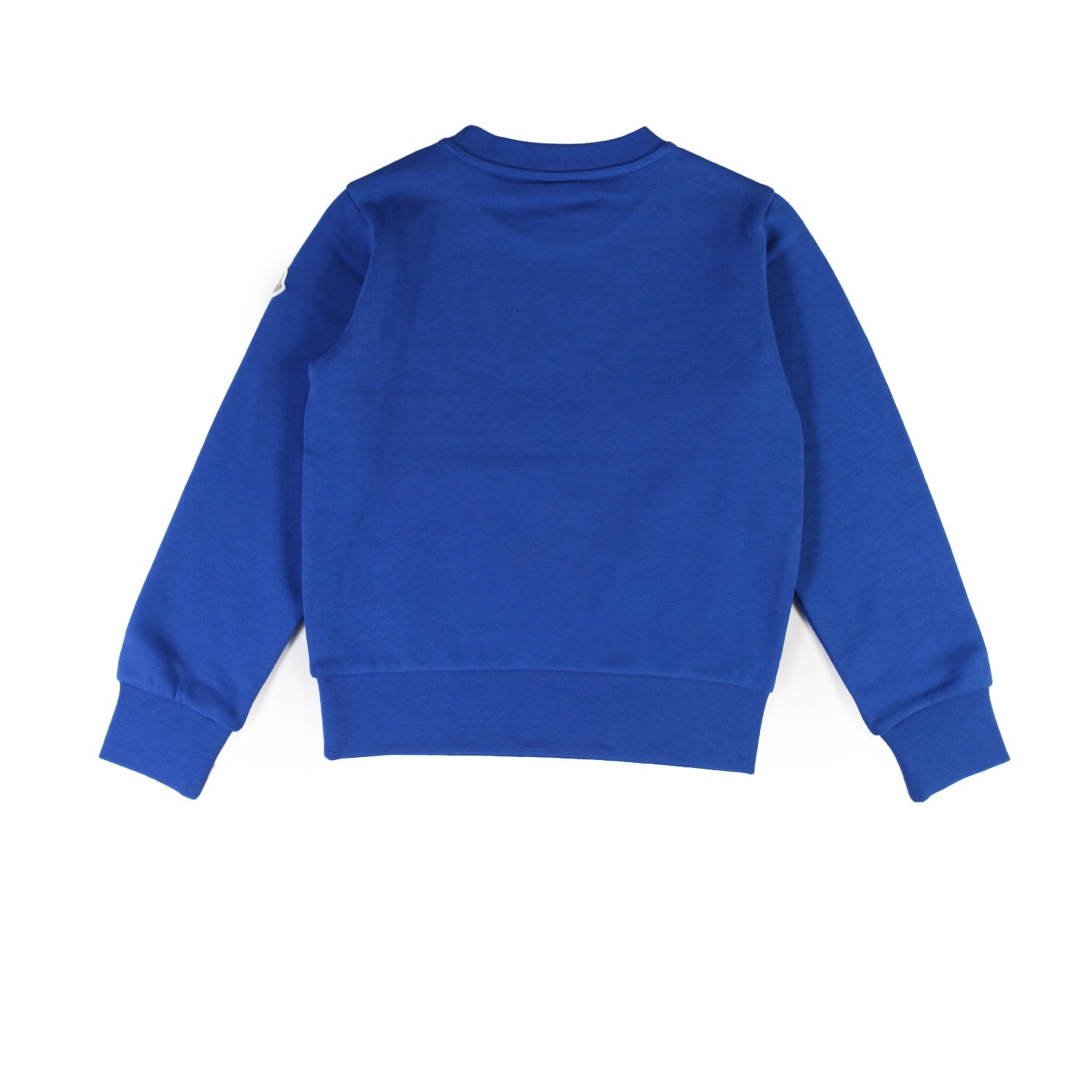 Felpa Moncler blu royal con maxi logo bianco - annameglio.com abbigliamento moda