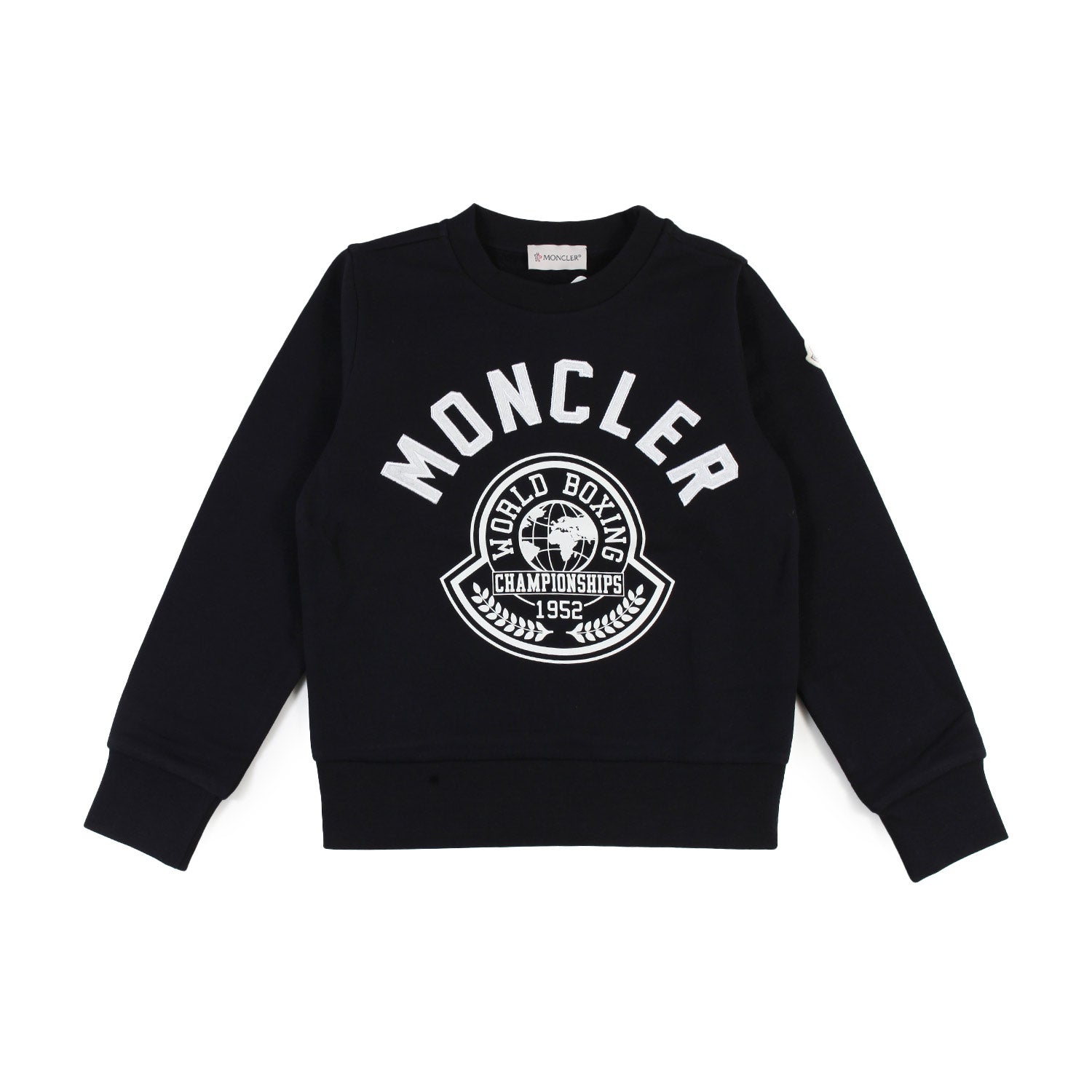 Felpa Moncler nera con maxi logo bianco - annameglio.com abbigliamento moda