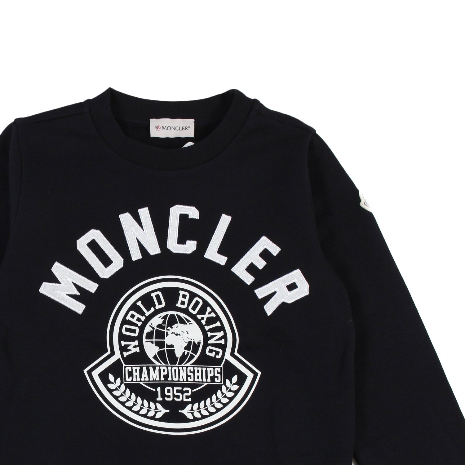 Felpa Moncler nera con maxi logo bianco - annameglio.com abbigliamento moda