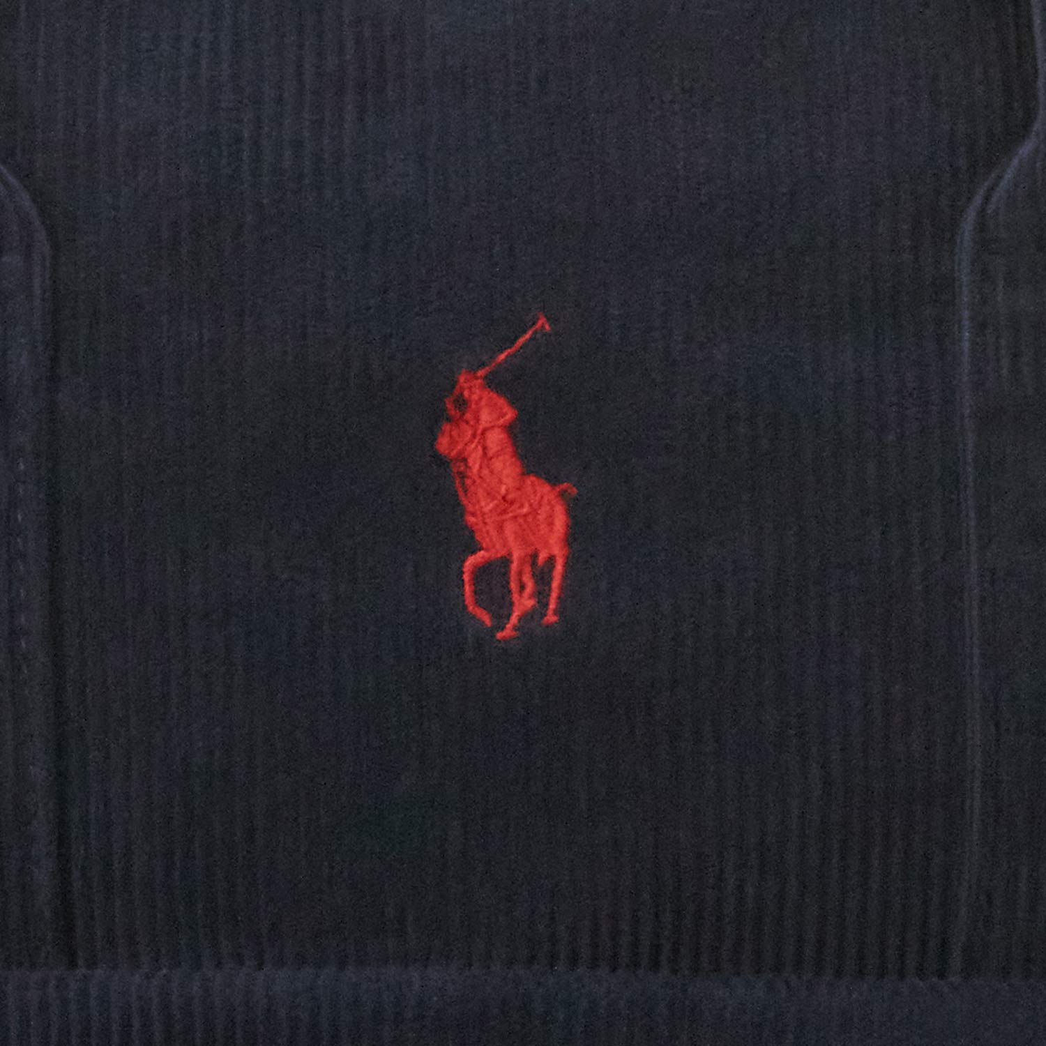 Zaino corduroy blu navy con pony RL rosso - annameglio.com abbigliamento moda