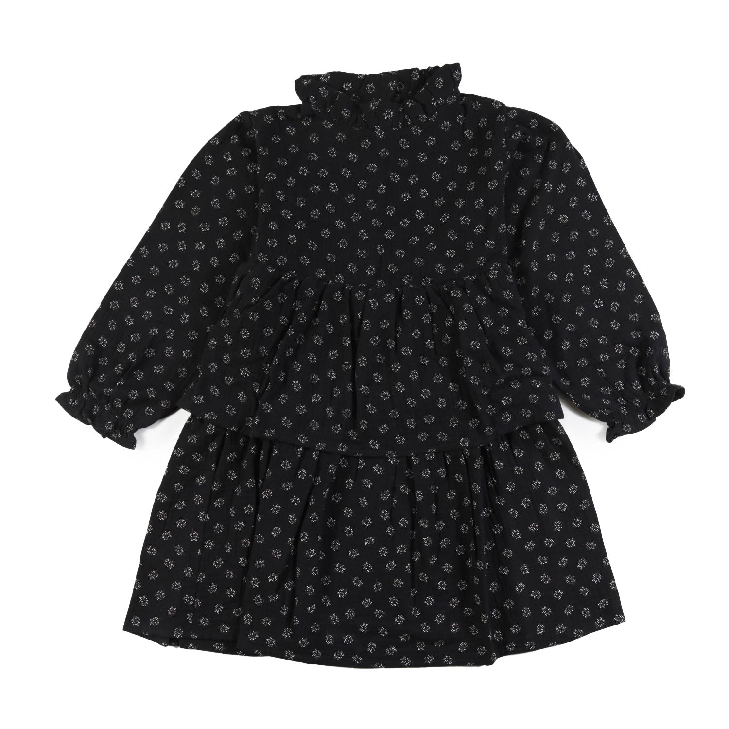 Abito Babe and Tess nero con fiorellini panna - annameglio.com abbigliamento moda