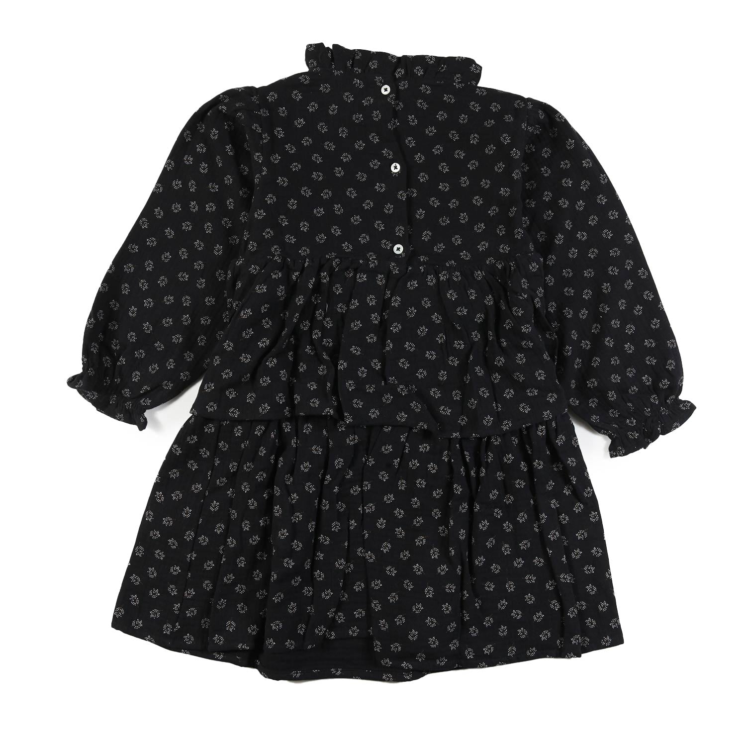 Abito Babe and Tess nero con fiorellini panna - annameglio.com abbigliamento moda