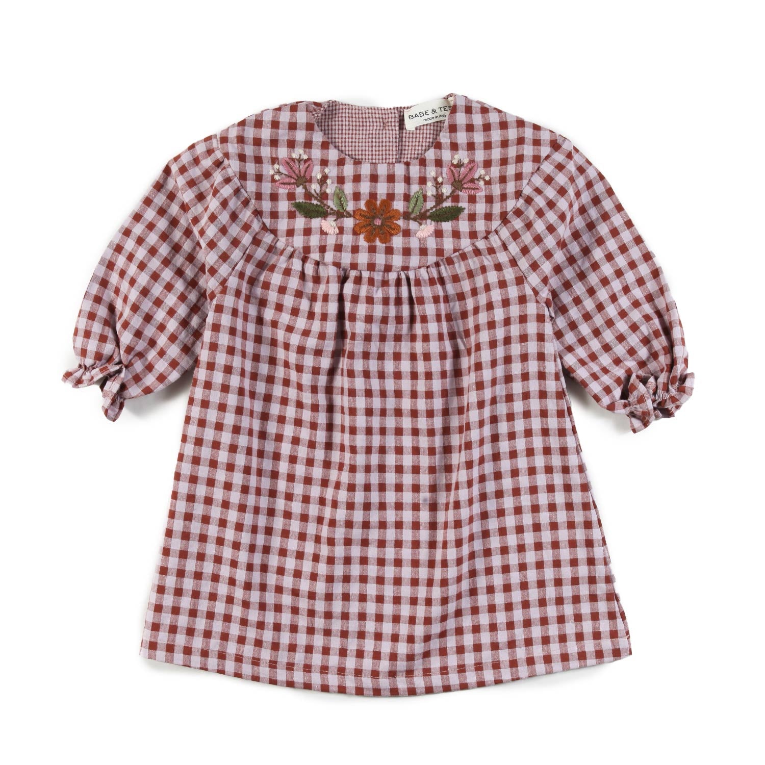 Abito vichy Babe and Tess rosa e mattone Bimba - annameglio.com abbigliamento moda