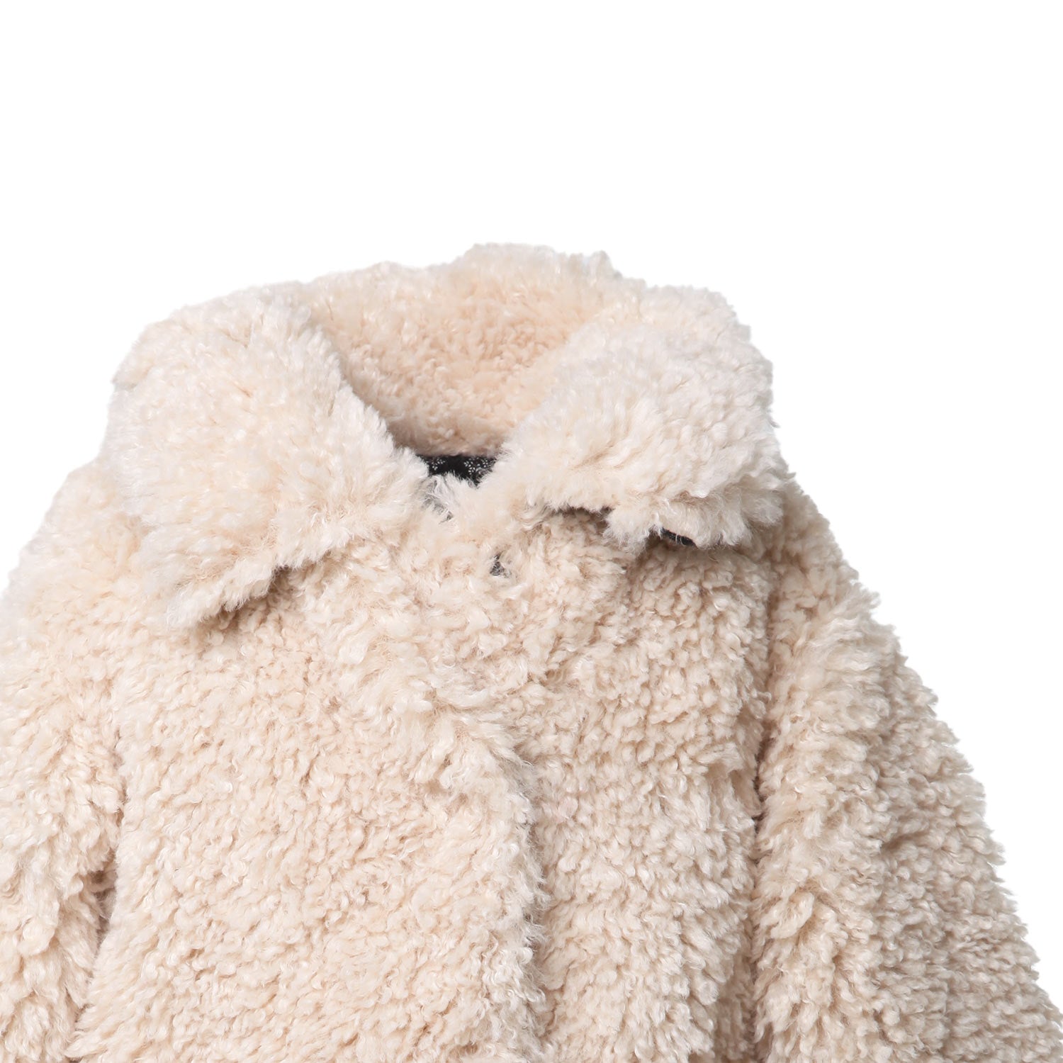 Cappotto teddy lungo Babe and Tess panna e nero - annameglio.com abbigliamento moda