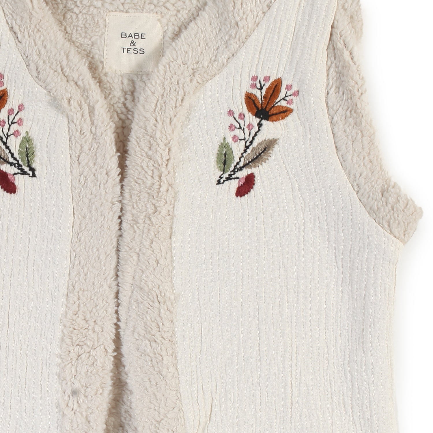 Gilet Babe and Tess ecru con fiori arancio Bambina - annameglio.com abbigliamento moda