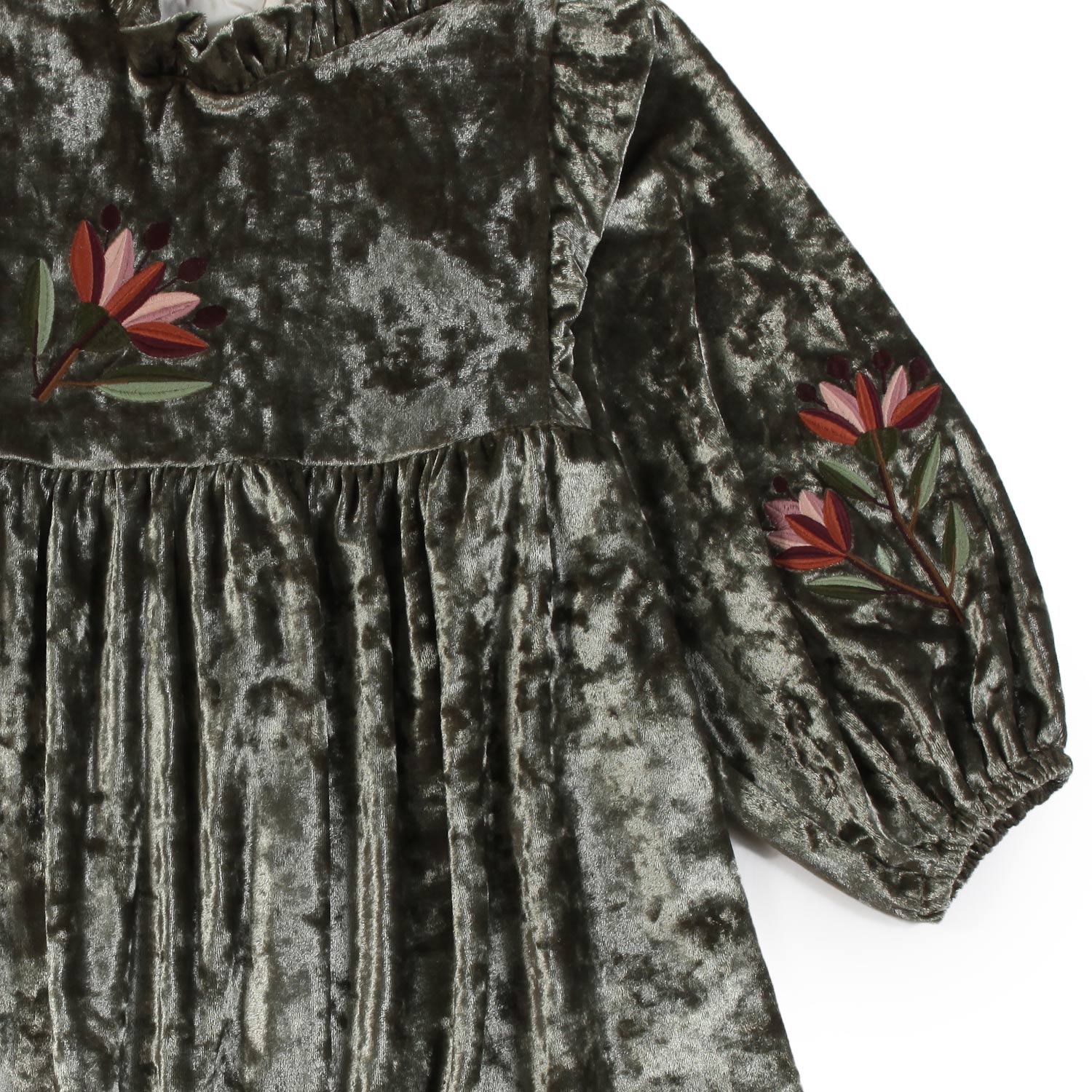 Abito velluto Babe and Tess verde salvia Bambina - annameglio.com abbigliamento moda