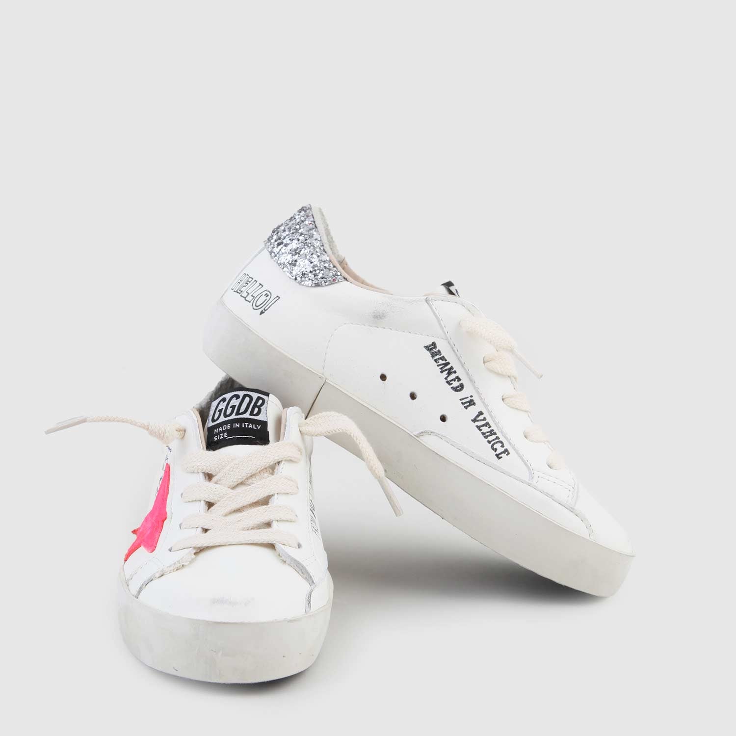 Sneaker Super Star bianca, rosa e glitter bambina - annameglio.com abbigliamento moda