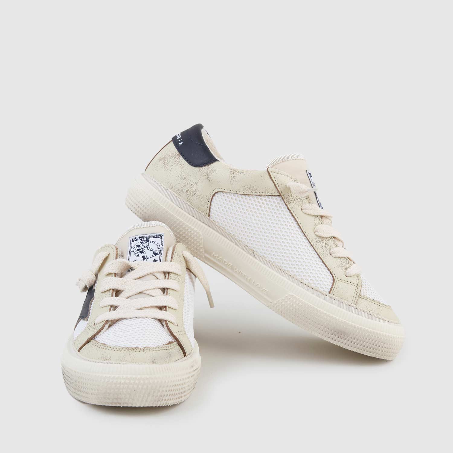 sneaker may bianca, blu e beige ragazzo - annameglio.com abbigliamento moda