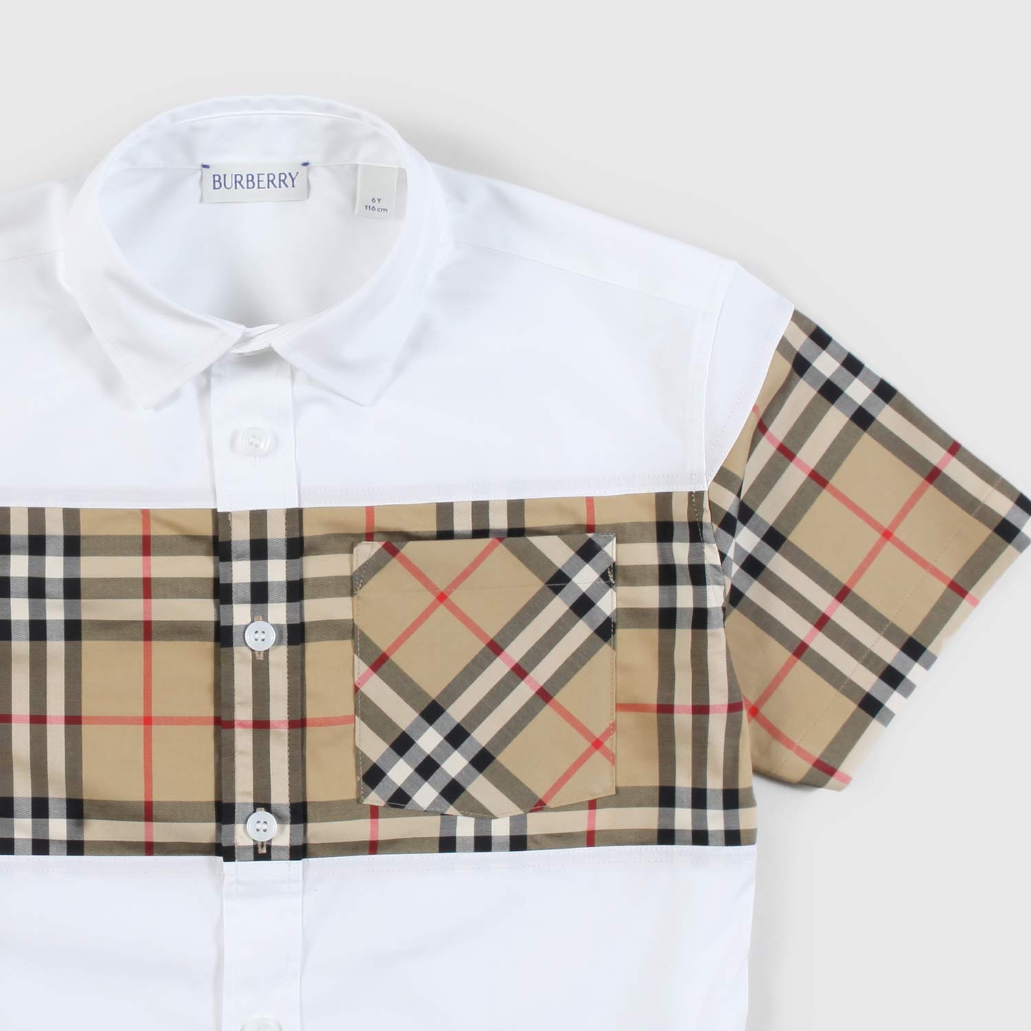 Camicia bianca con fascia a quadri bambino - annameglio.com abbigliamento moda