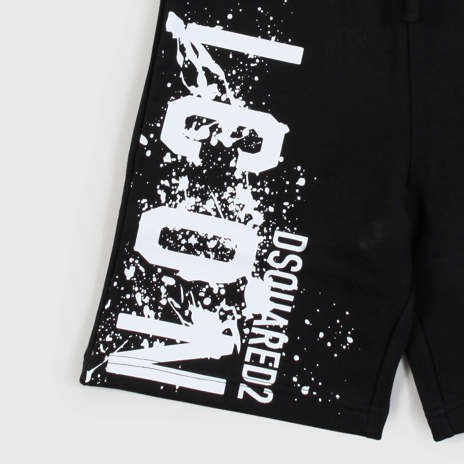 pantaloncino nero con stampa in contrasto ragazzo - annameglio.com abbigliamento moda