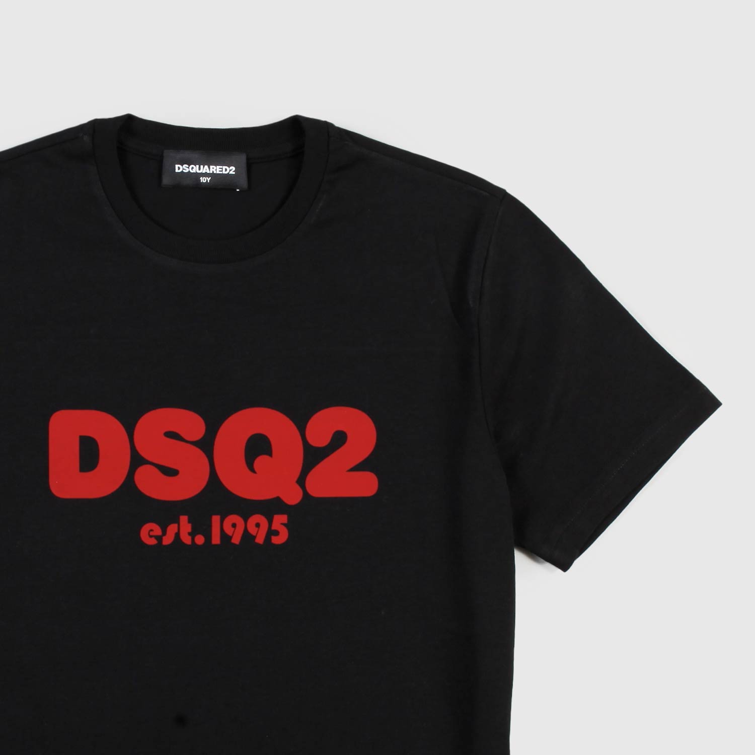 T-shirt nera con contrasto rosso ragazzo - annameglio.com abbigliamento moda