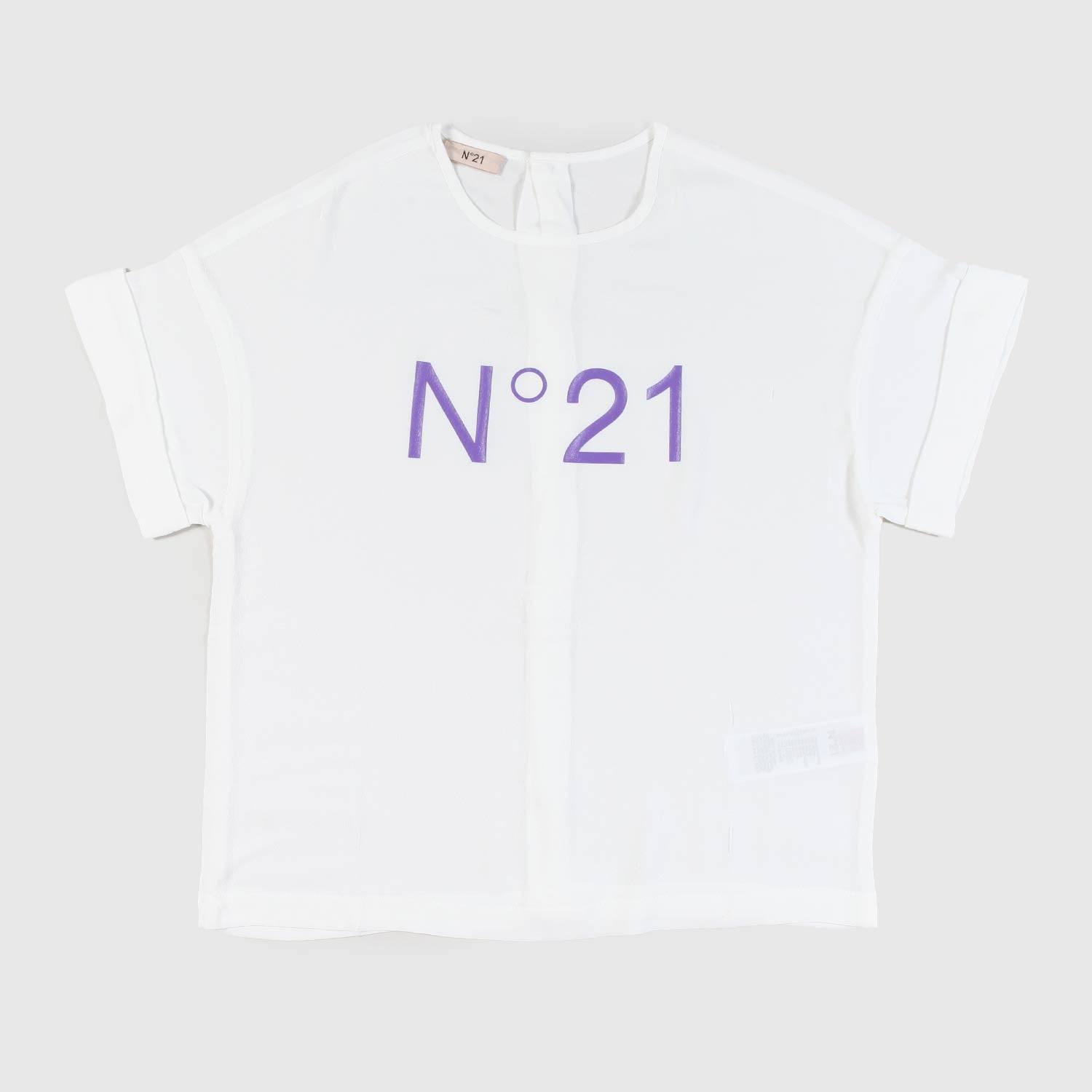 T-shirt in viscosa con logo a contrasto ragazza - annameglio.com abbigliamento moda