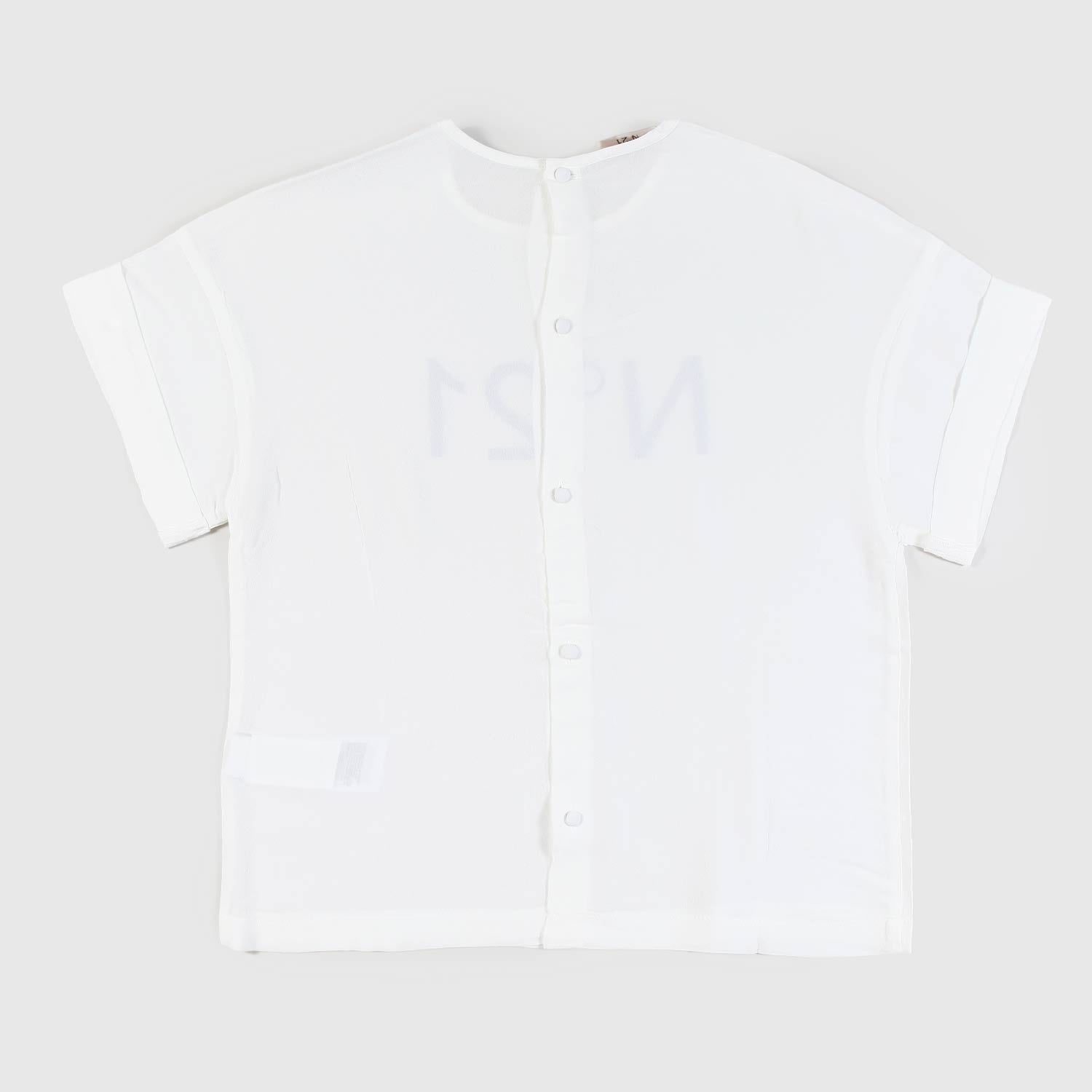 T-shirt in viscosa con logo a contrasto ragazza - annameglio.com abbigliamento moda