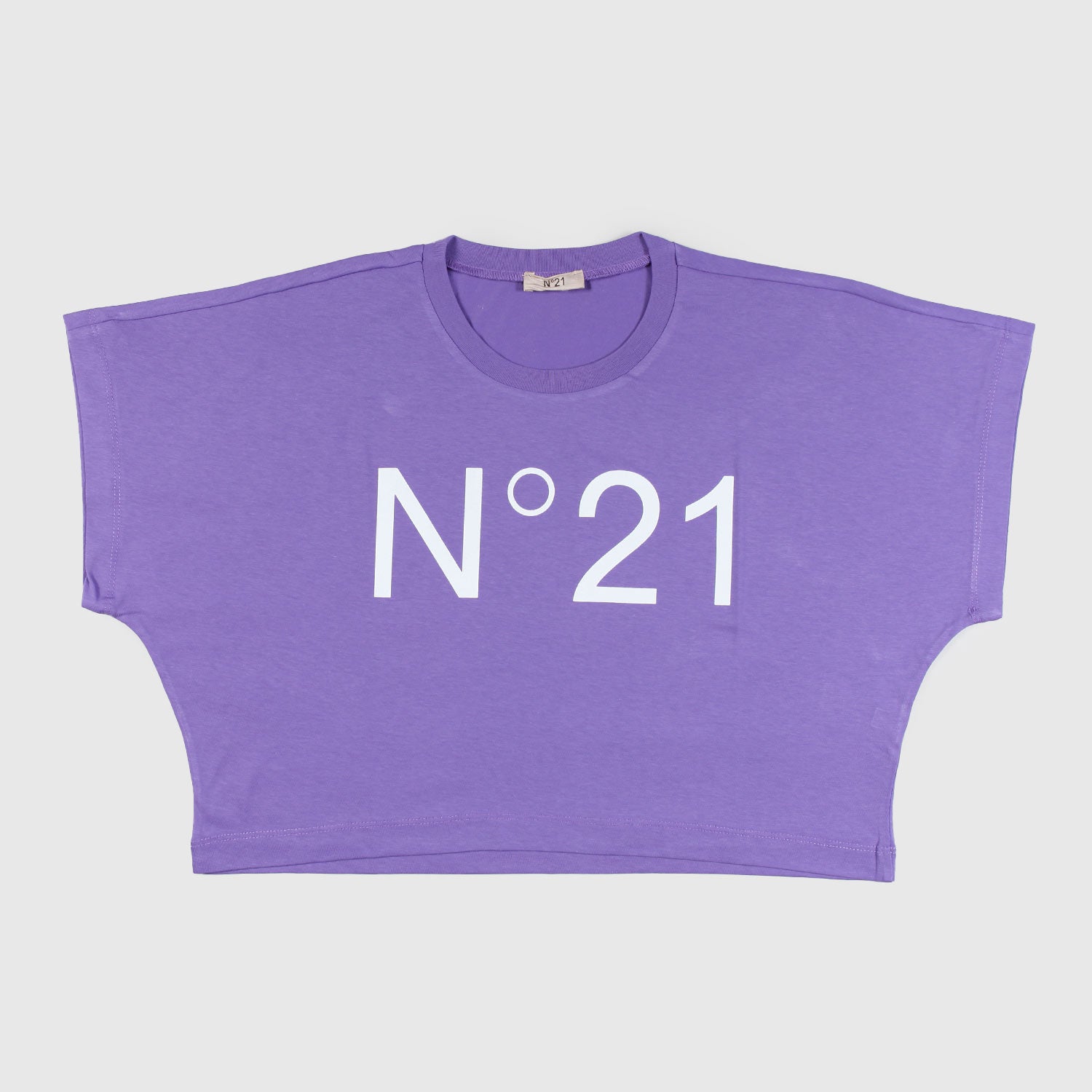 T-shirt crop viola con stampa ragazza - annameglio.com abbigliamento moda
