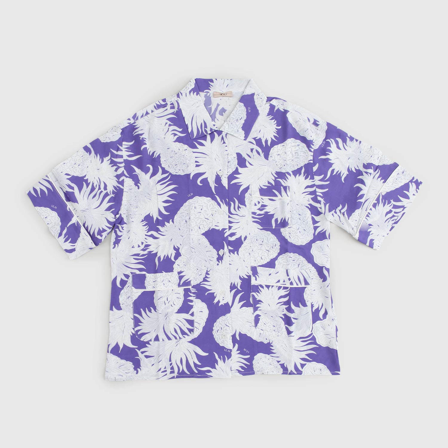 camicia viola stampa all-over - annameglio.com abbigliamento moda