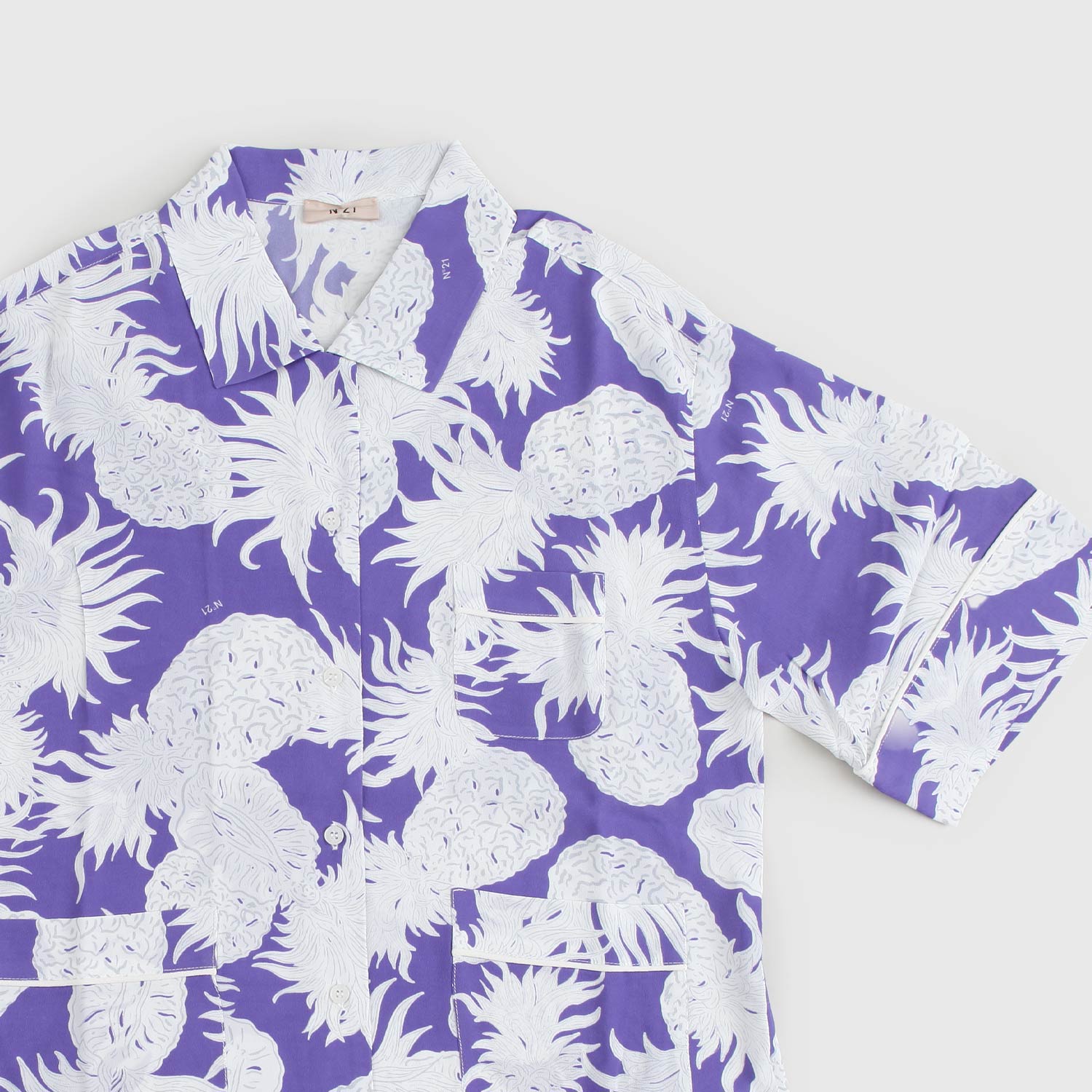 camicia viola stampa all-over - annameglio.com abbigliamento moda