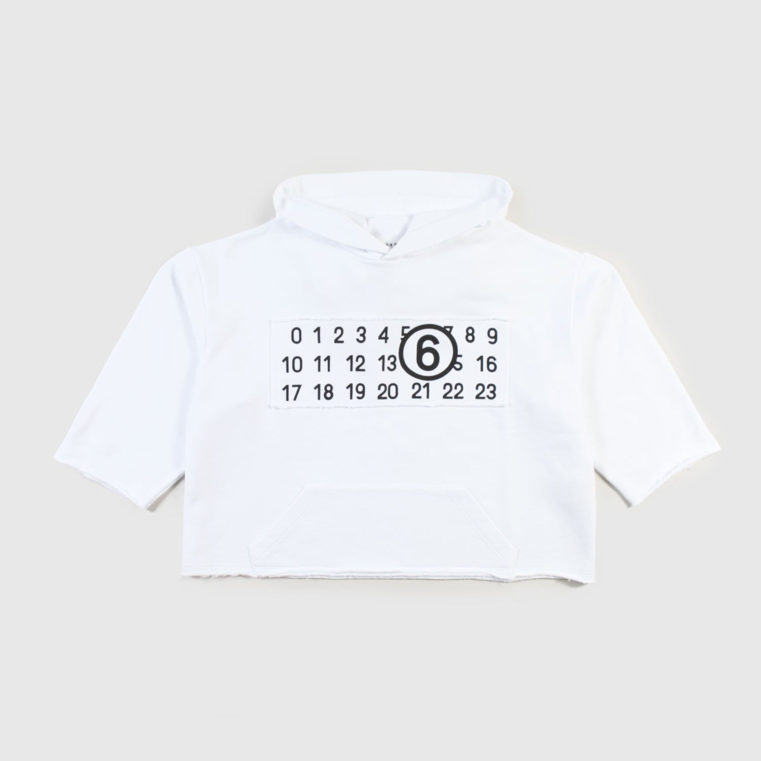 Felpa bianca effetto crop con patch - annameglio.com abbigliamento moda