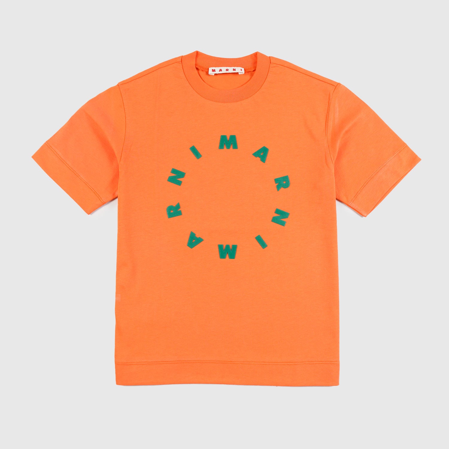 t-shirt arancione con dettaglio verde bambino - annameglio.com abbigliamento moda