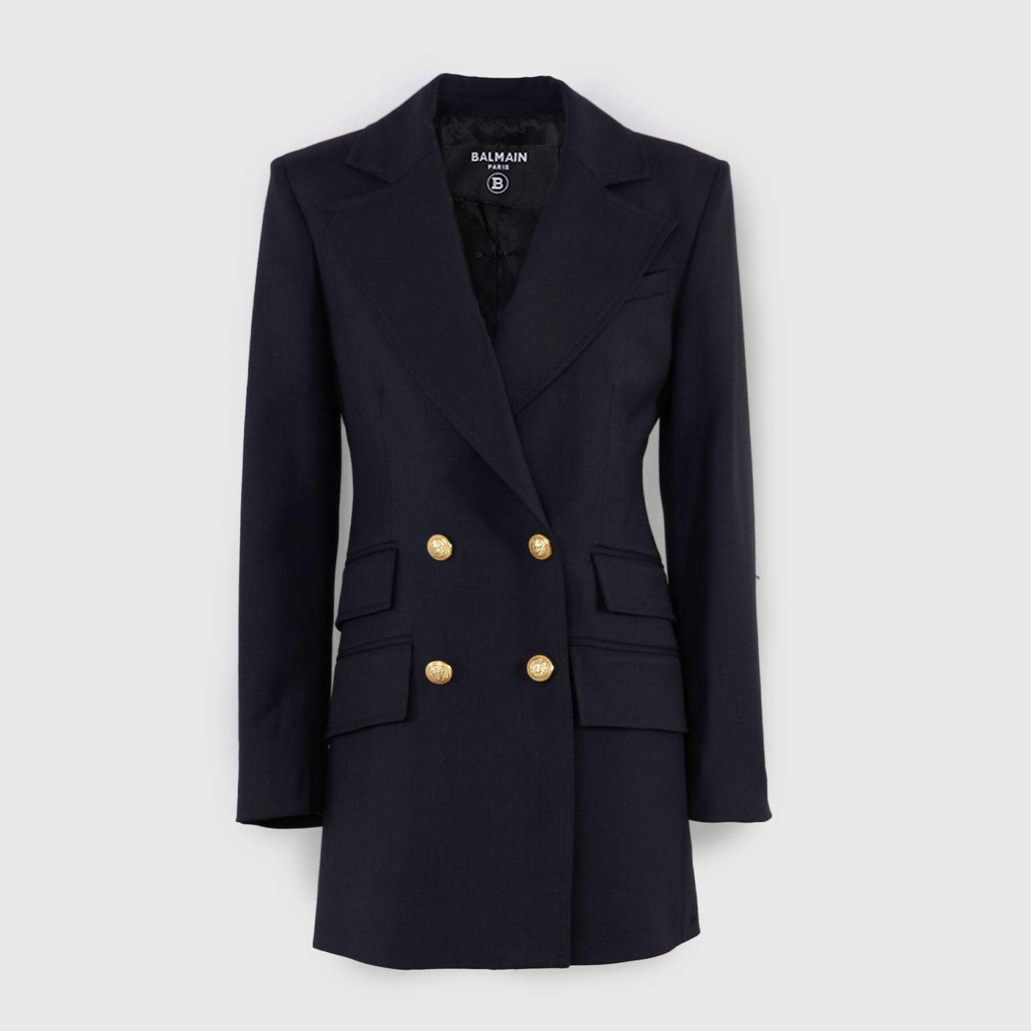 giacca blu lunga con dettagli oro ragazza - annameglio.com abbigliamento moda