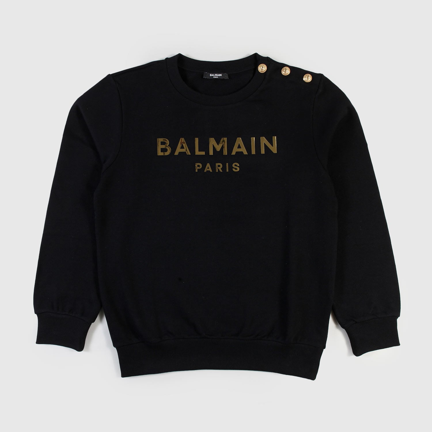 Felpa nera con bottoni e scritta ragazza - annameglio.com abbigliamento moda