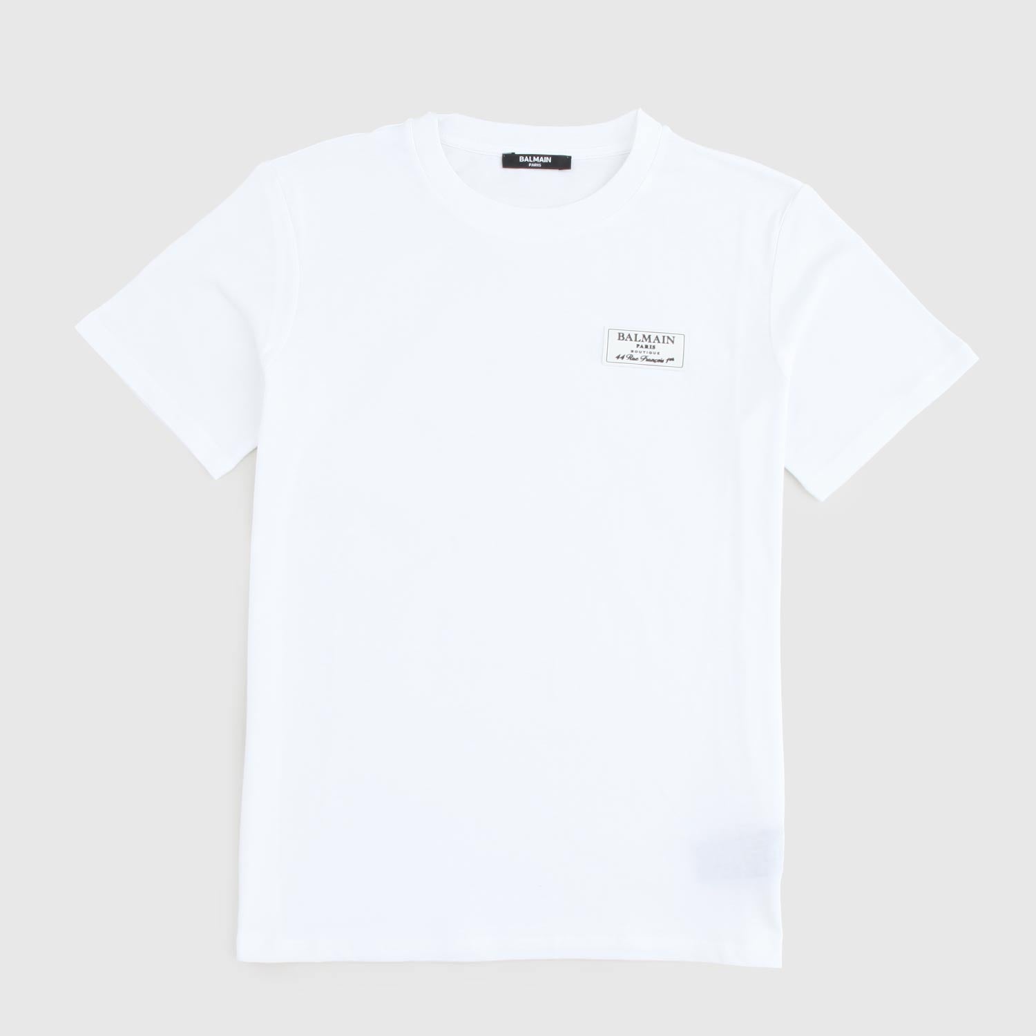 t-shirt bianca con patch ragazzo - annameglio.com abbigliamento moda