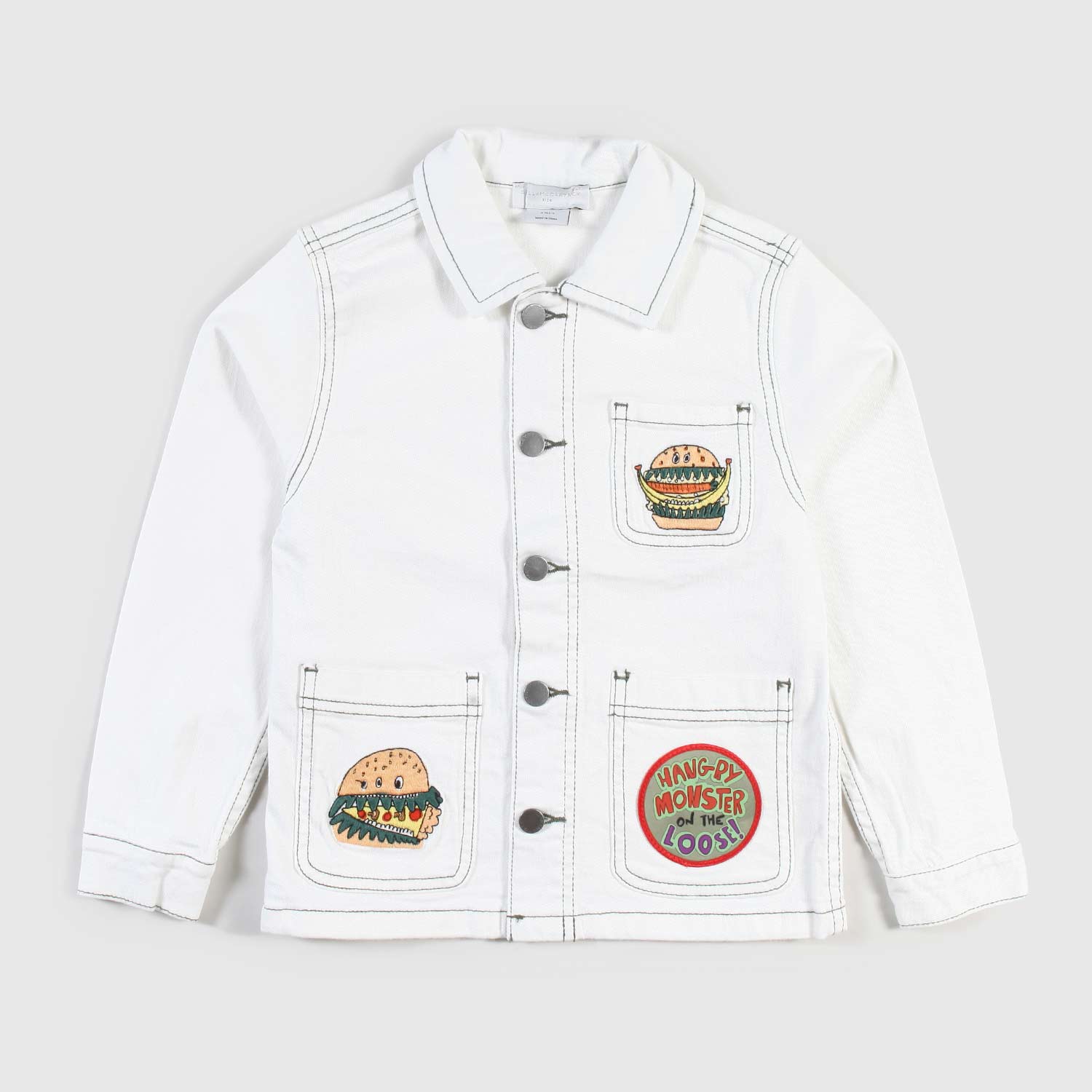 giacca in denim bianco con patch bambino - annameglio.com abbigliamento moda