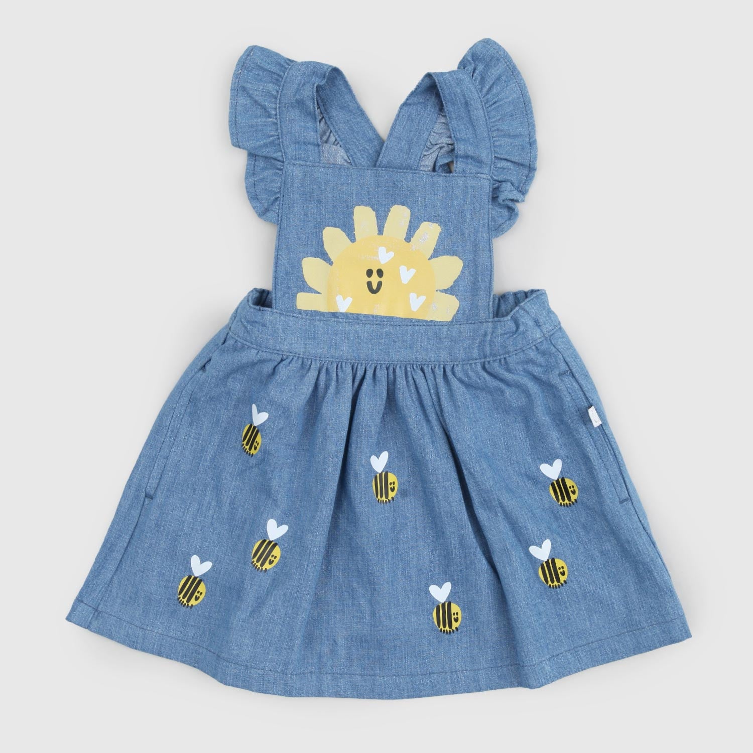 vestito denim sole e api neonata - annameglio.com abbigliamento moda