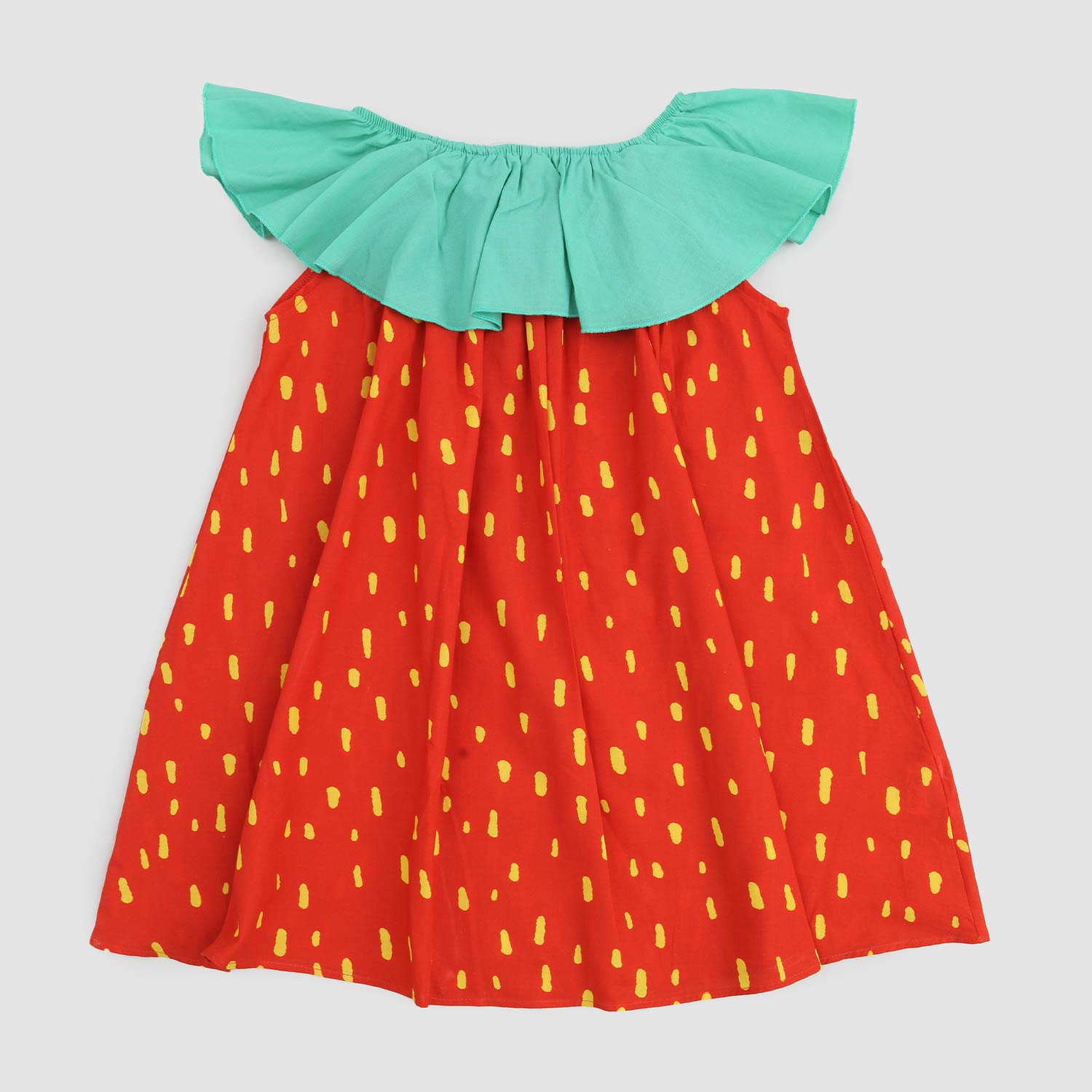 Abito olimpionico fragola con collo smerlato baby - annameglio.com abbigliamento moda