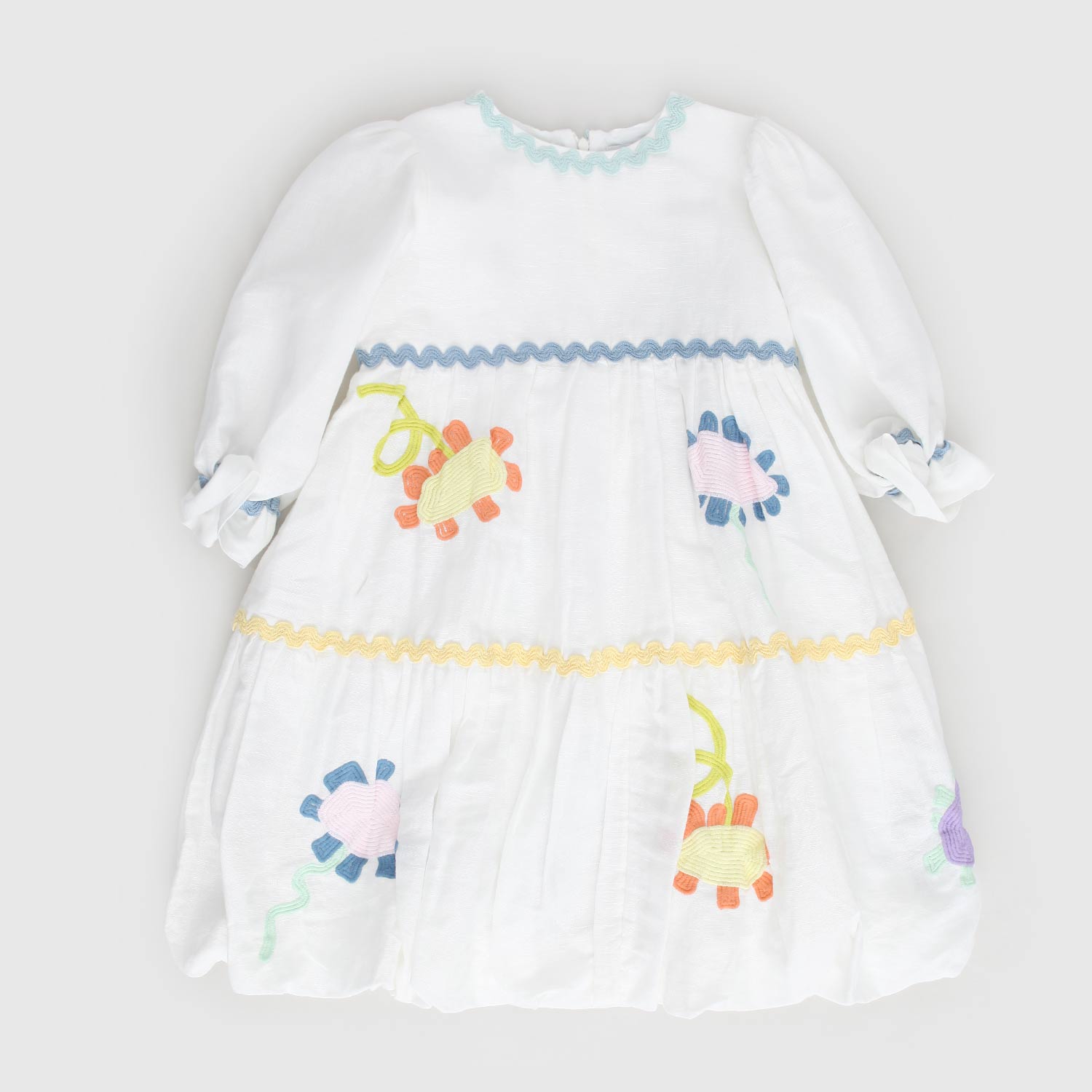 Vestito bianco con ricami floreali per bambina - annameglio.com abbigliamento moda