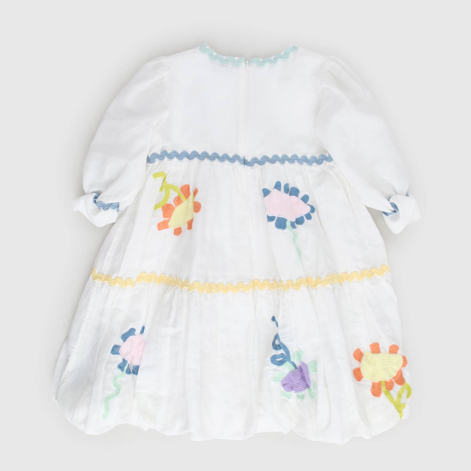 Vestito bianco con ricami floreali per bambina - annameglio.com abbigliamento moda