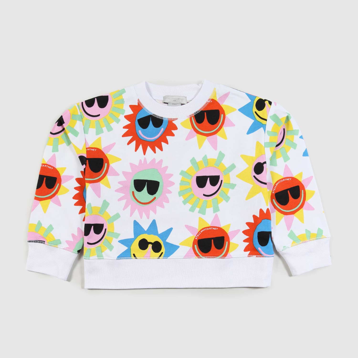 felpa bianca con fantasia sole bambina - annameglio.com abbigliamento moda