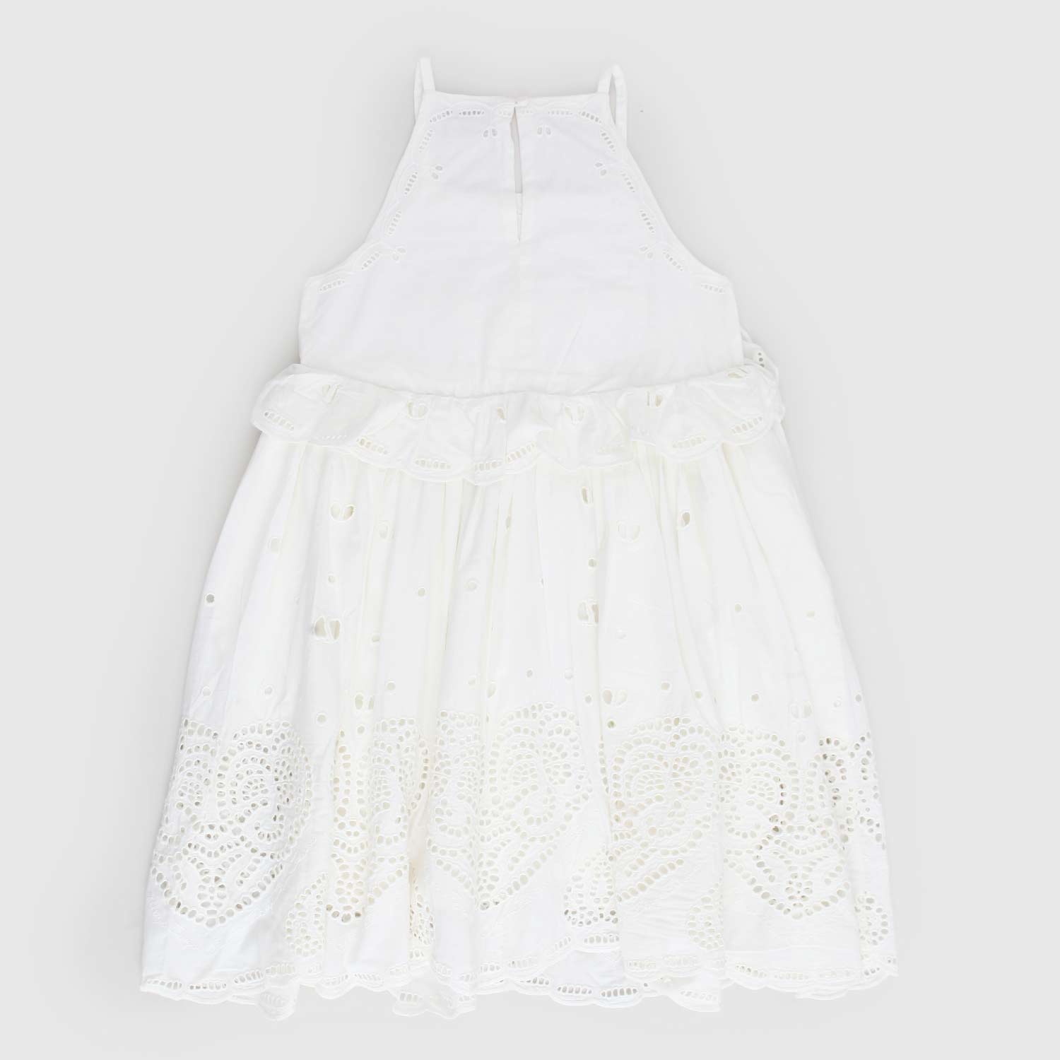 Abito bianco smanicato con ricami a punto inglese - annameglio.com abbigliamento moda