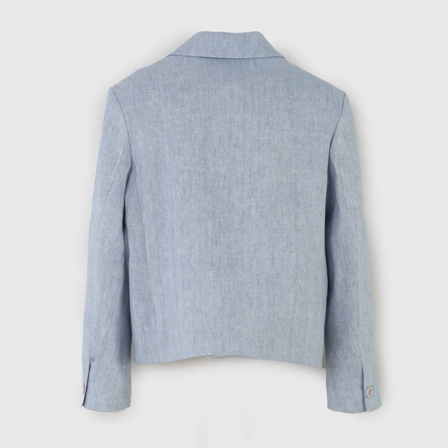 giacca celeste con punti luce argento ragazza - annameglio.com abbigliamento moda