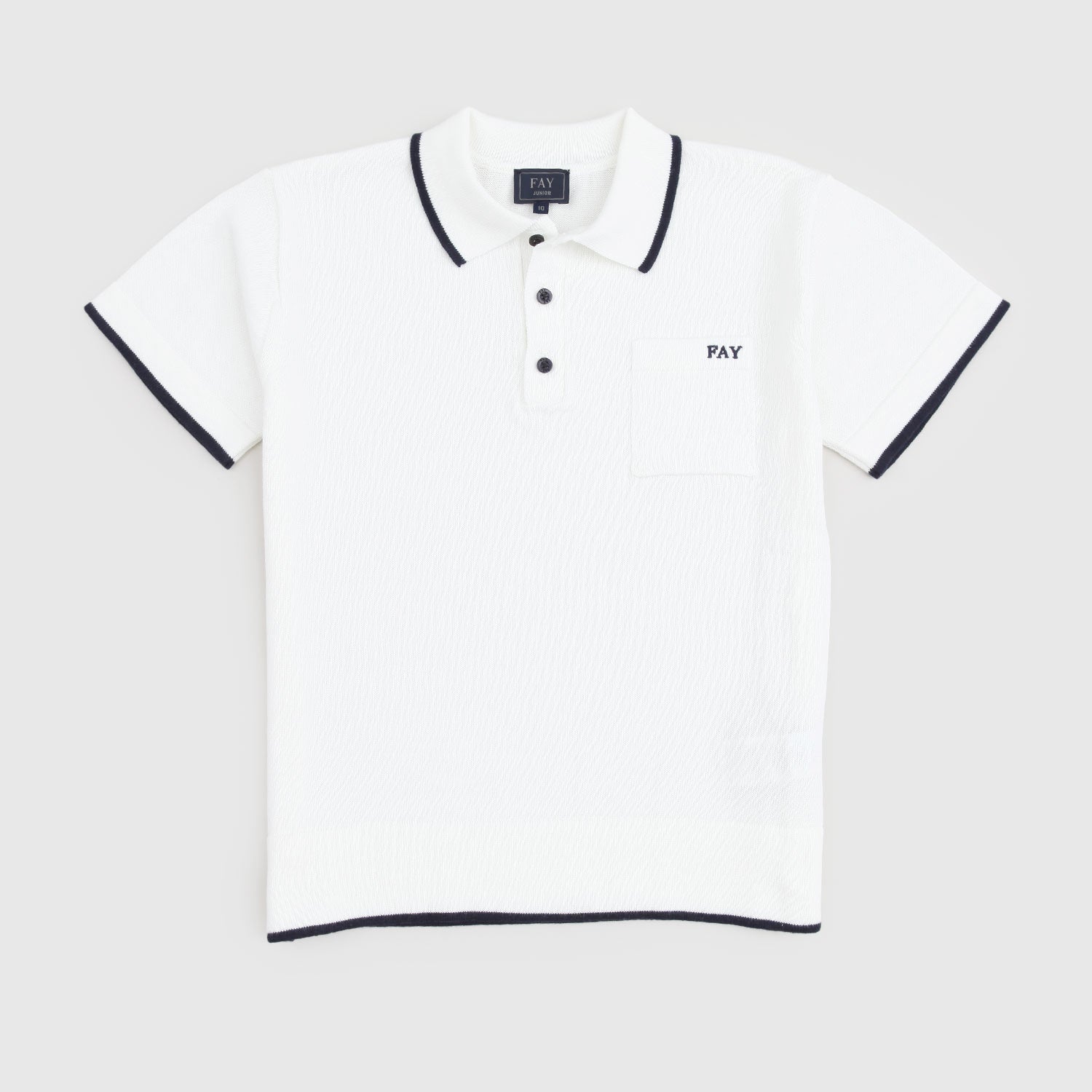 polo bianca rifiniture blu ragazzo - annameglio.com abbigliamento moda