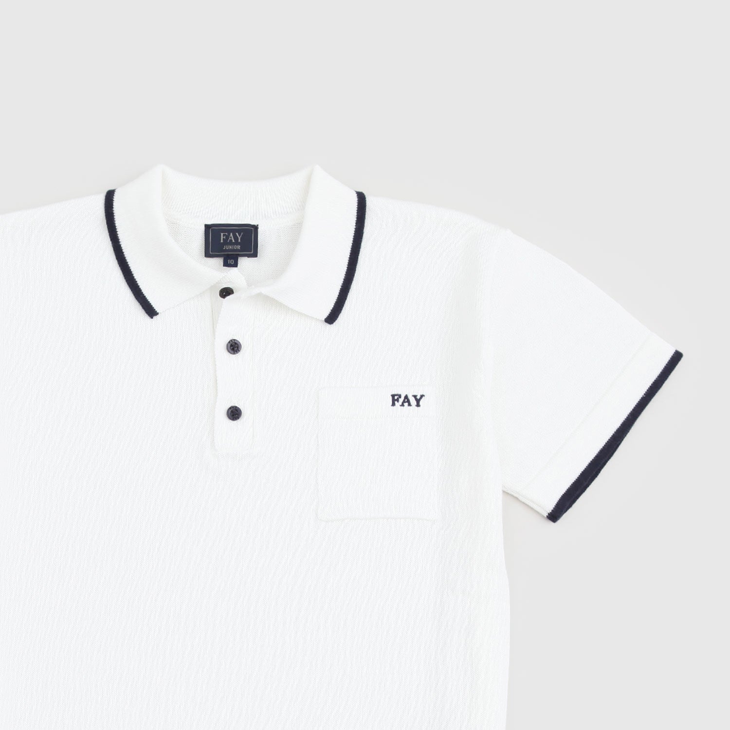 polo bianca rifiniture blu ragazzo - annameglio.com abbigliamento moda