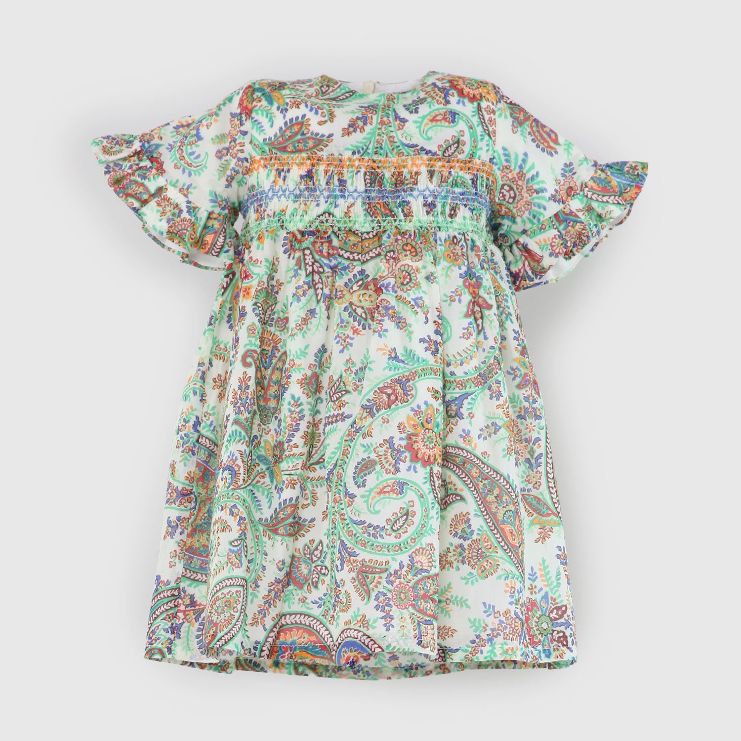 vestito bianco fantasia multicolore neonata - annameglio.com abbigliamento moda