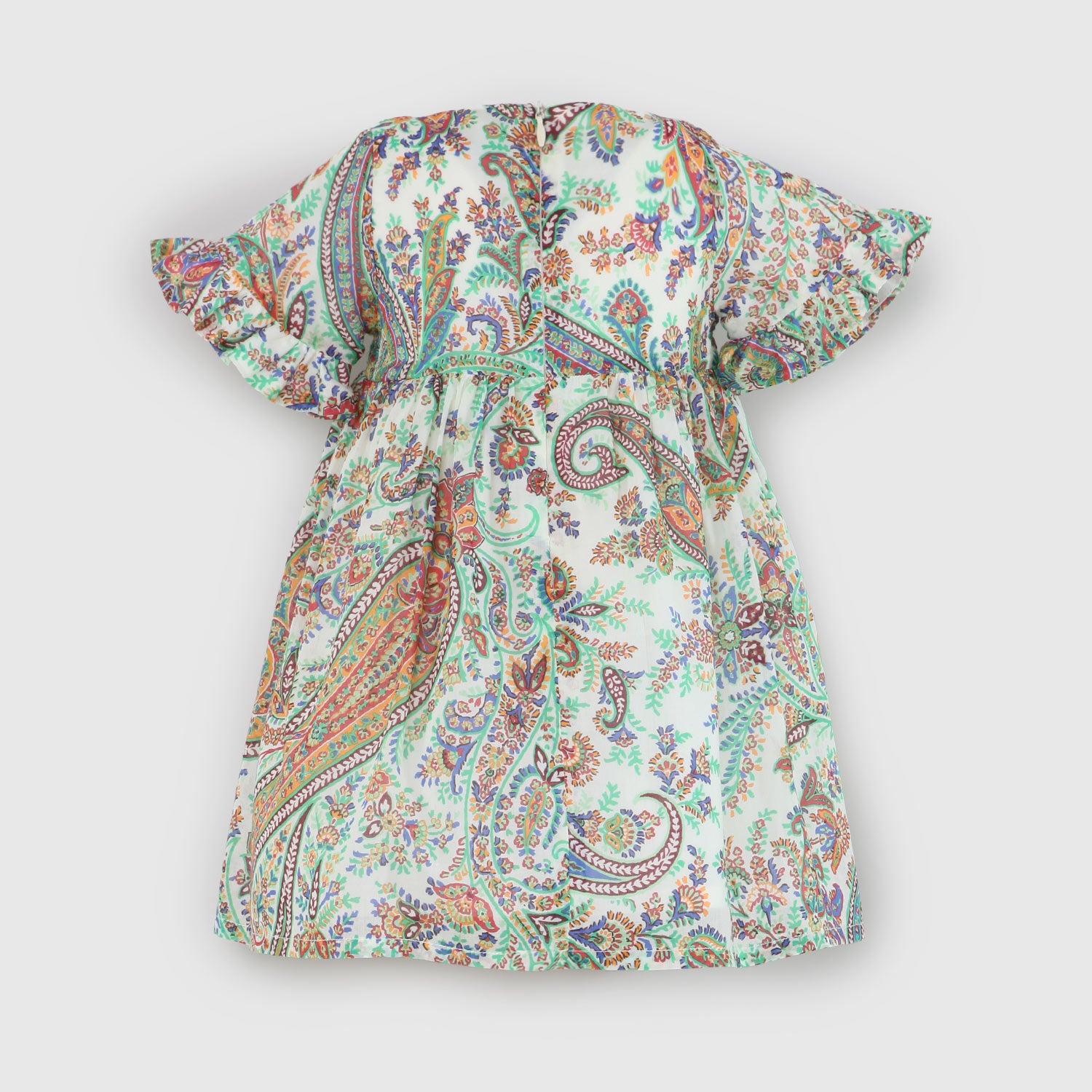 vestito bianco fantasia multicolore neonata - annameglio.com abbigliamento moda