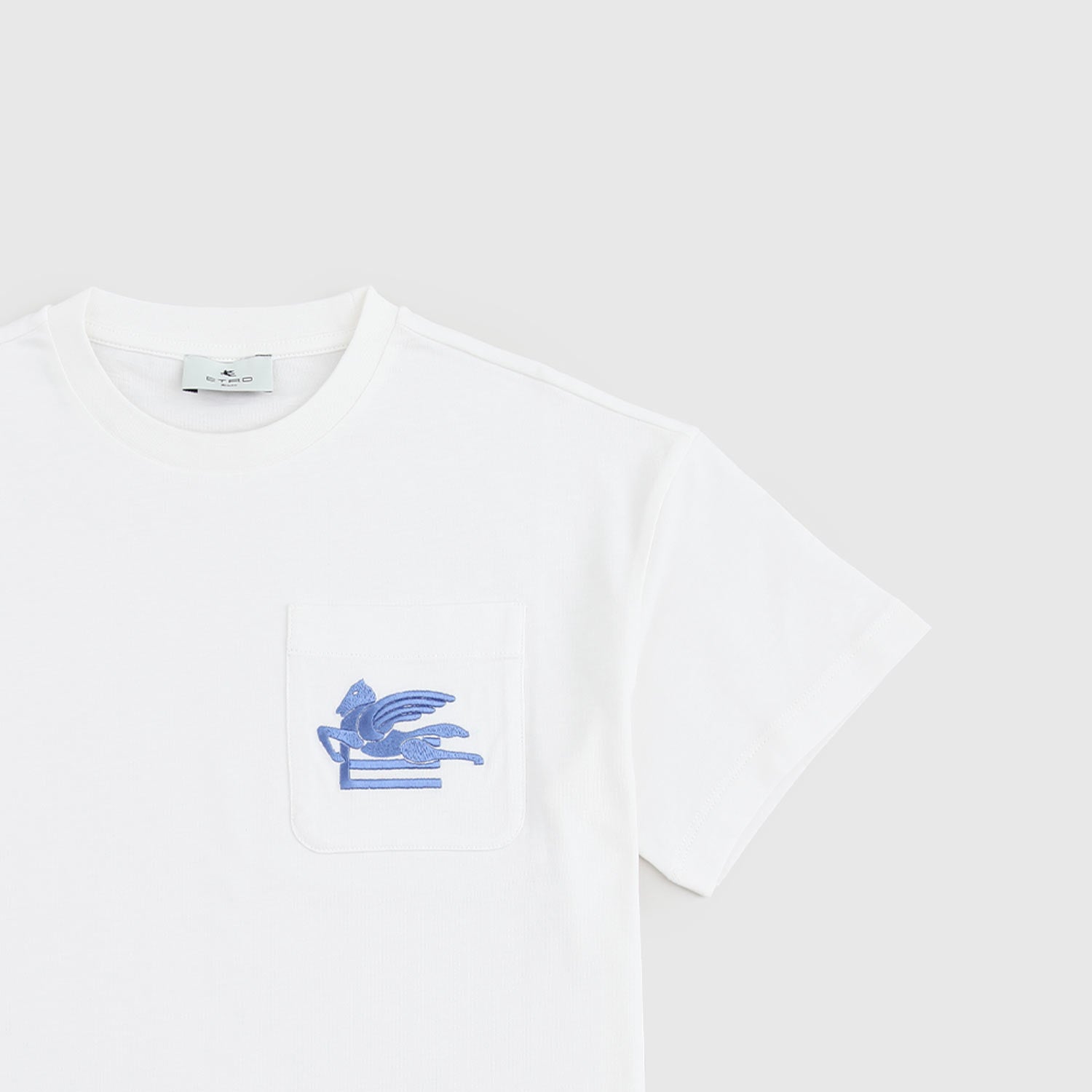 t-shirt bianca con pegaso celeste ragazzo - annameglio.com abbigliamento moda