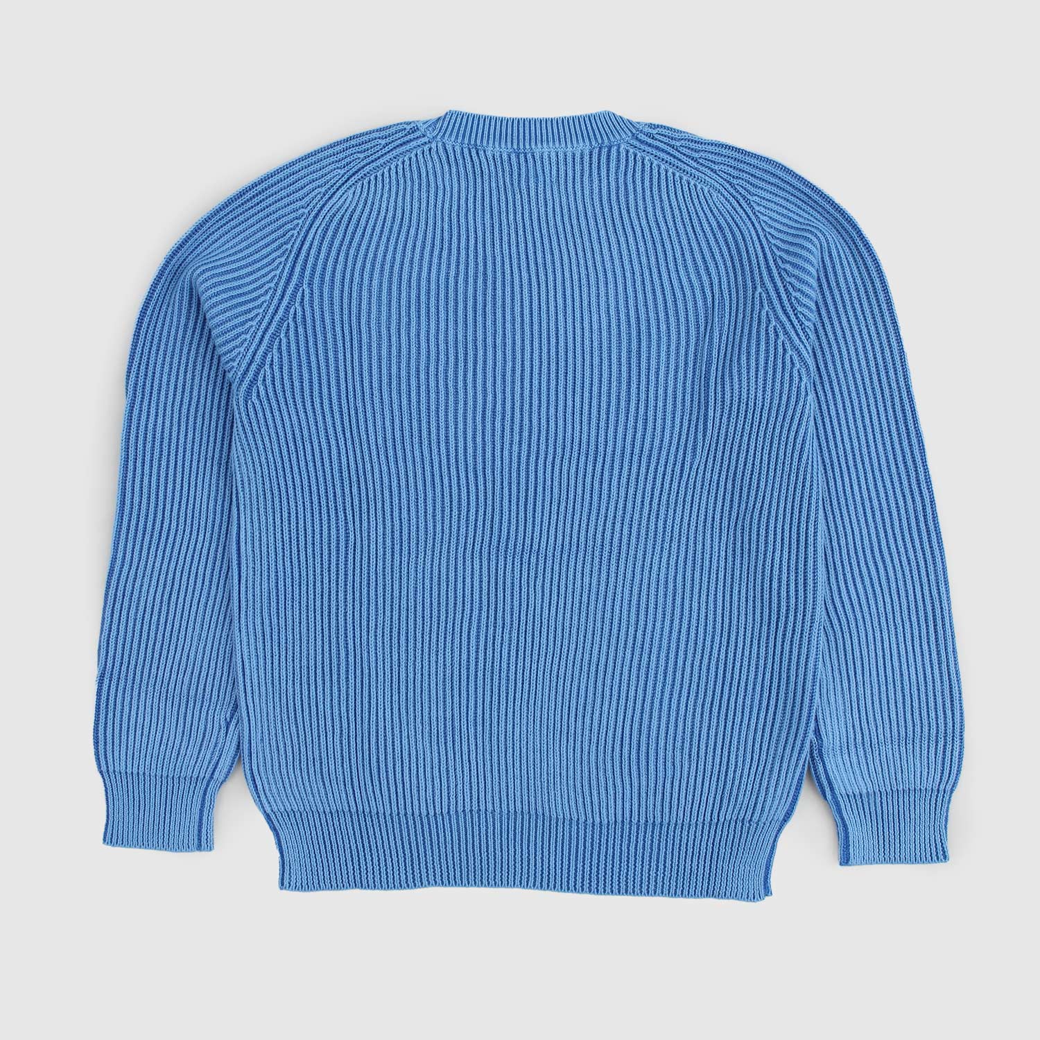 Maglia girocollo tricot a costine azzurra - annameglio.com abbigliamento moda